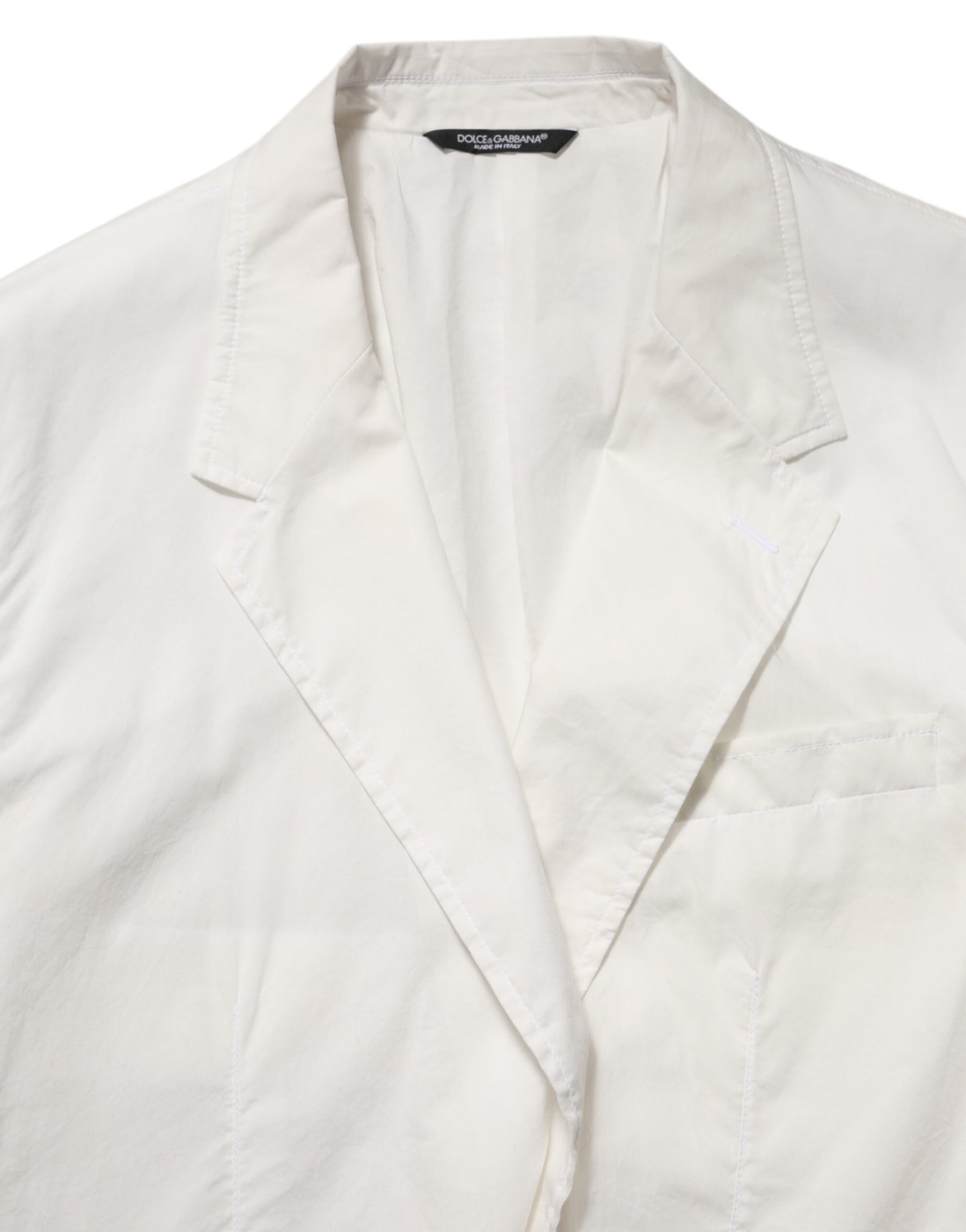 Dolce & Gabbana White Cotton 1 Button Men Suit Blazer | Regal Royce