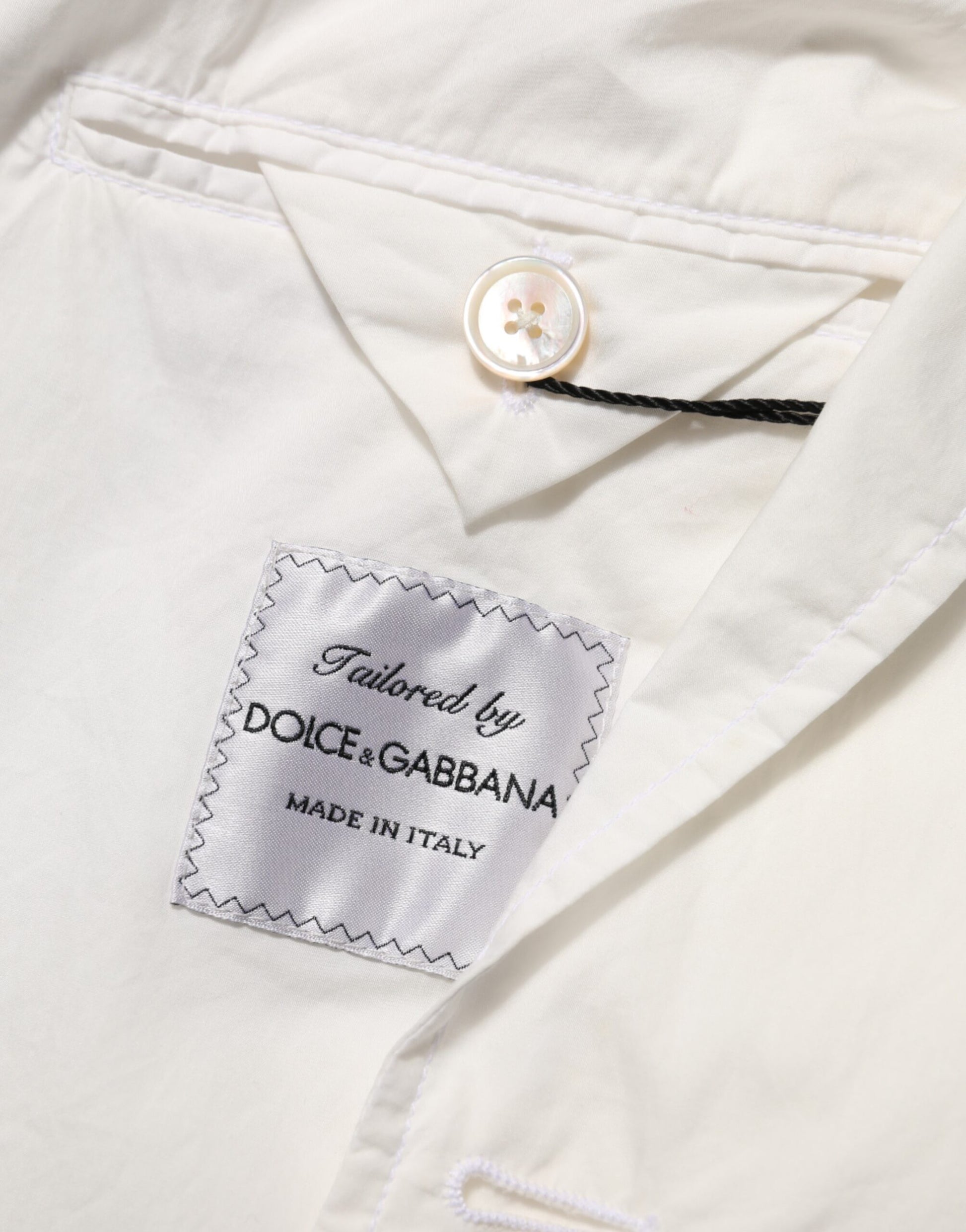 Dolce & Gabbana White Cotton 1 Button Men Suit Blazer