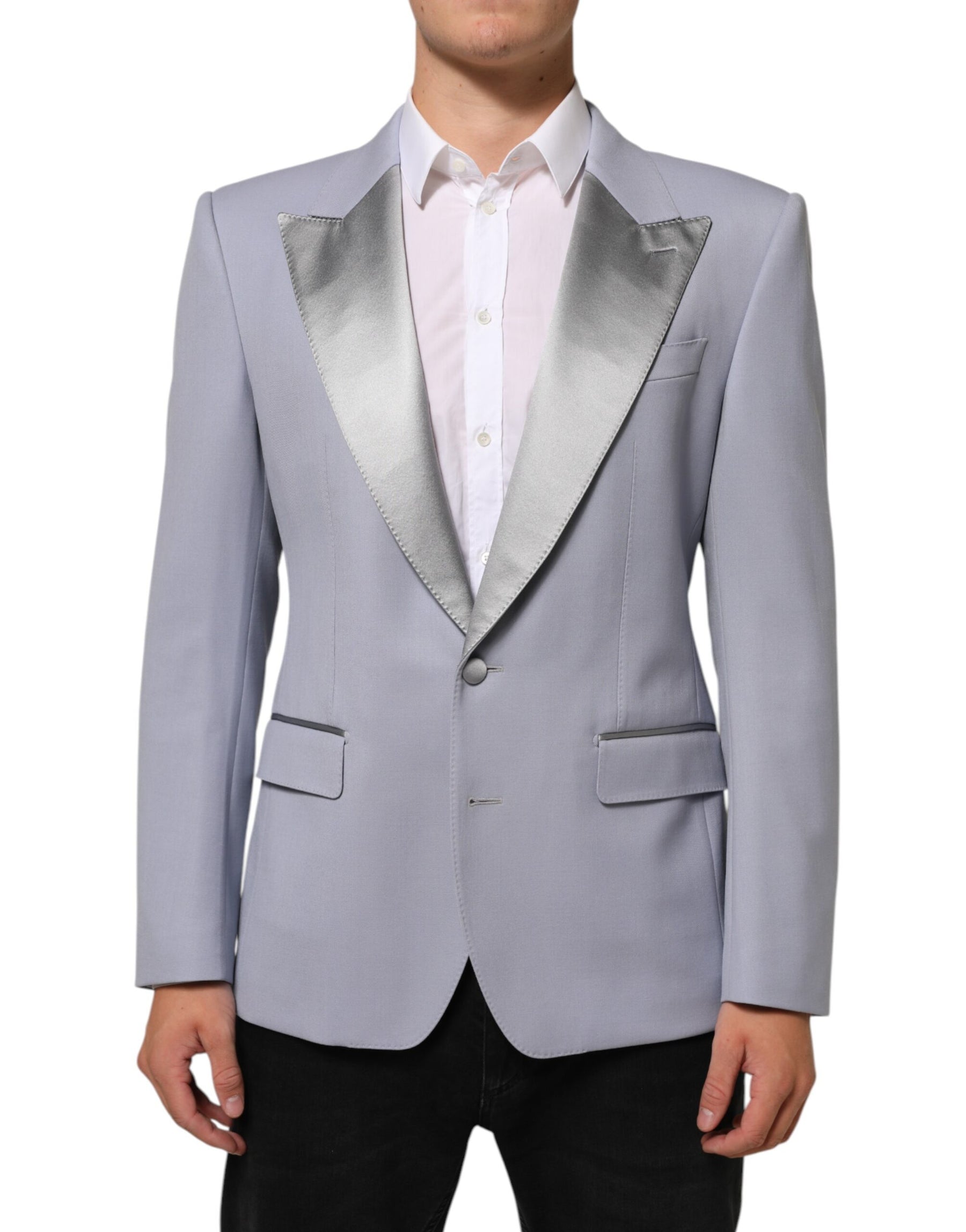 Dolce & Gabbana Gray Wool SICILIA 2 Buttons Men Suit Blazer | Regal Royce
