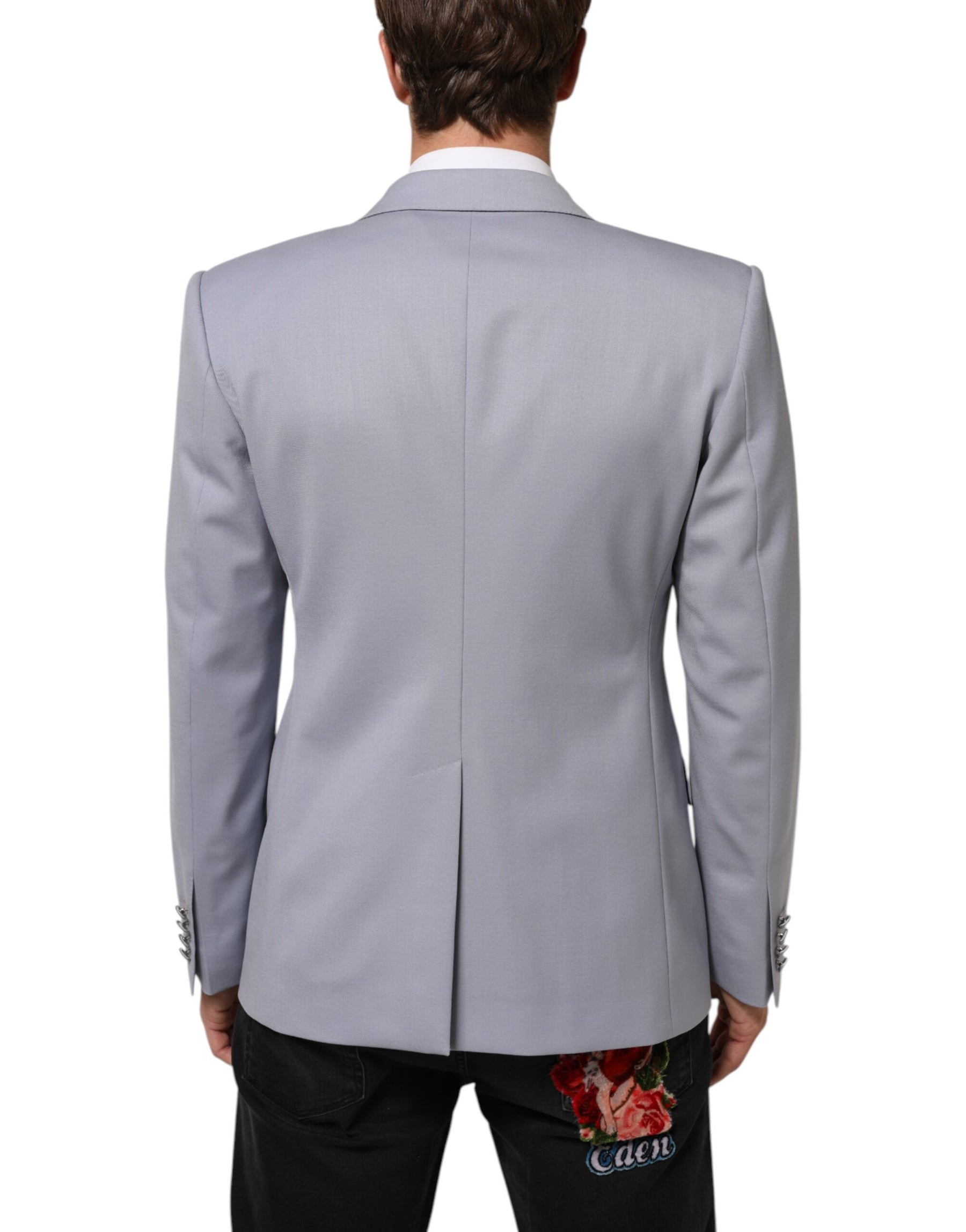Dolce & Gabbana Gray Wool SICILIA 2 Buttons Men Suit Blazer | Regal Royce