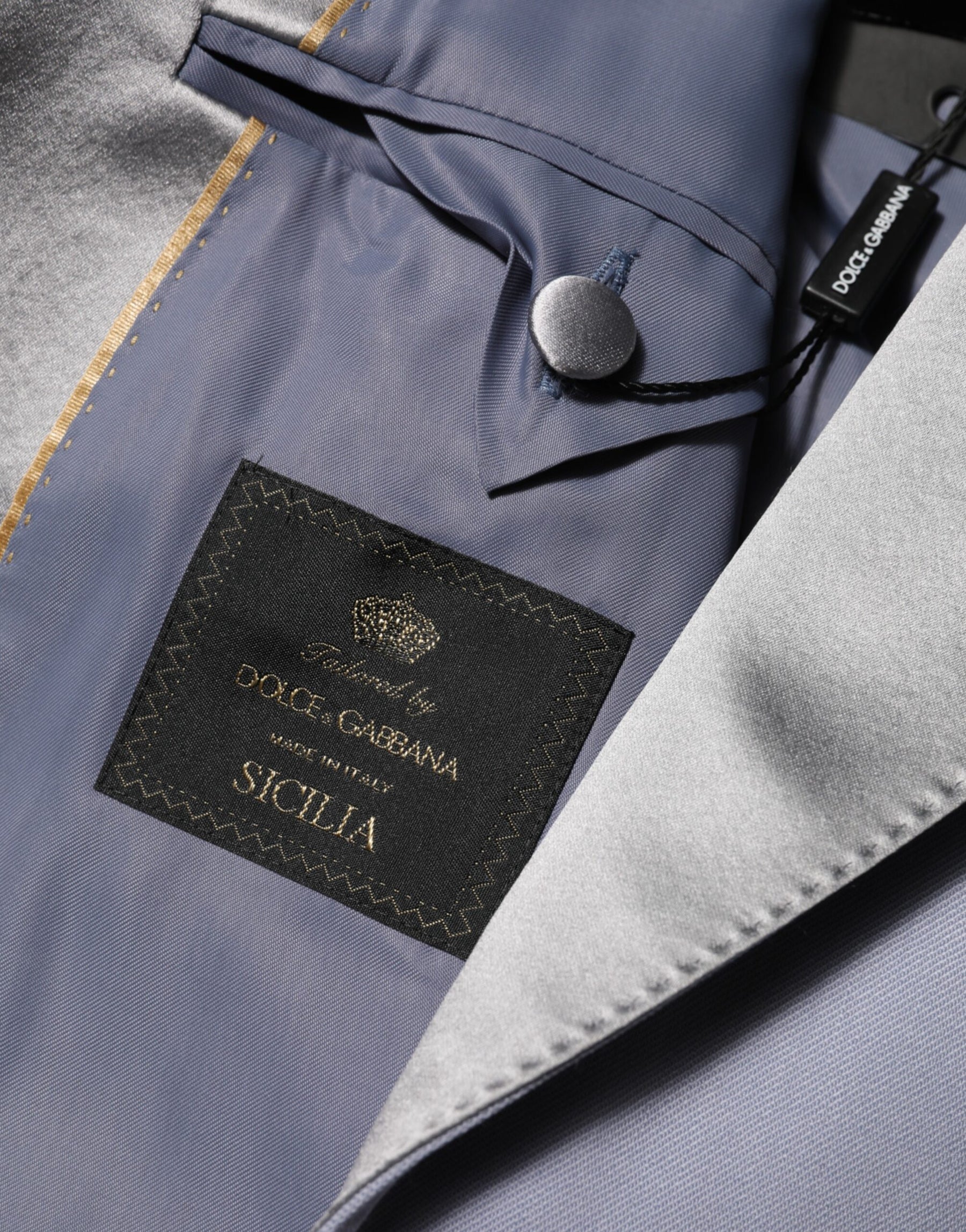 Dolce & Gabbana Gray Wool SICILIA 2 Buttons Men Suit Blazer | Regal Royce