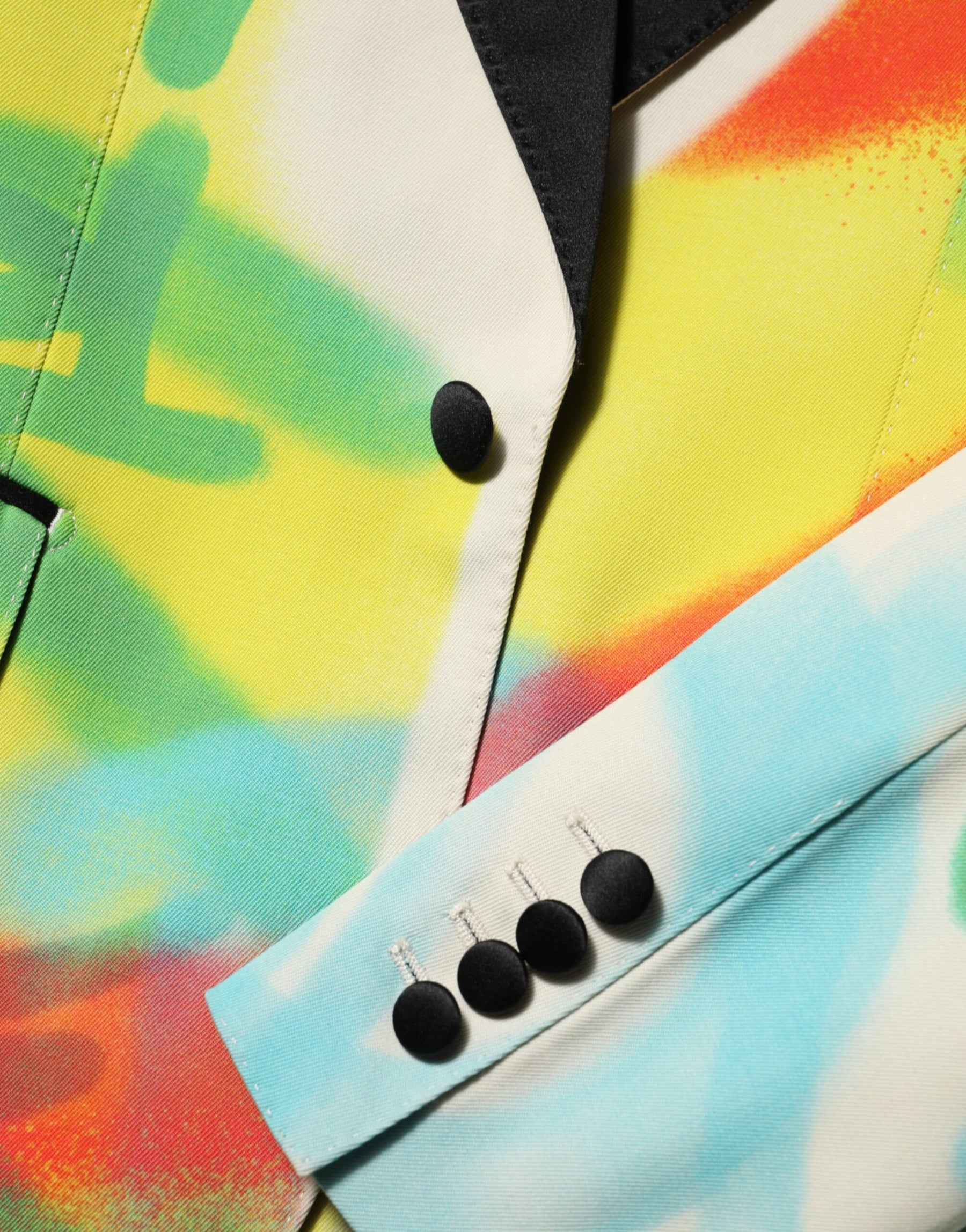 Dolce & Gabbana Multicolor Graffiti SICILIA 1 Button Men Suit Blazer | Regal Royce