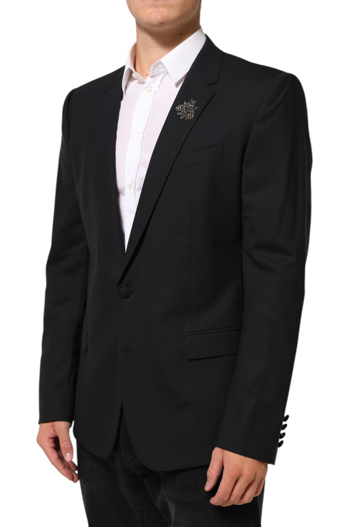 Dolce & Gabbana Black Bee MARTINI 2 Button Men Suit Blazer | Regal Royce