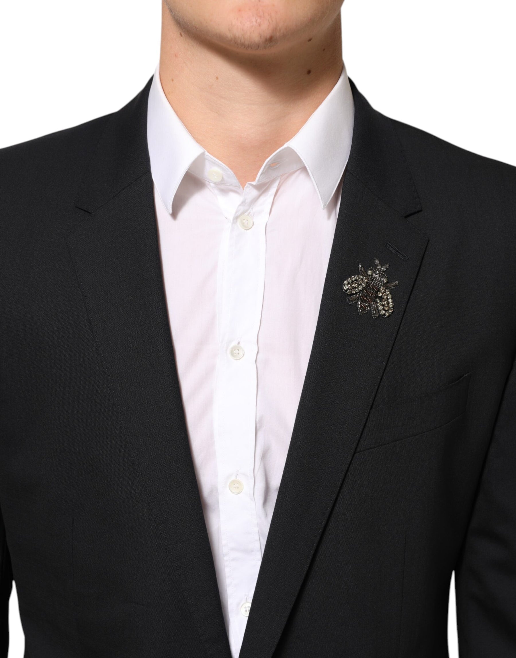Dolce & Gabbana Black Bee MARTINI 2 Button Men Suit Blazer | Regal Royce