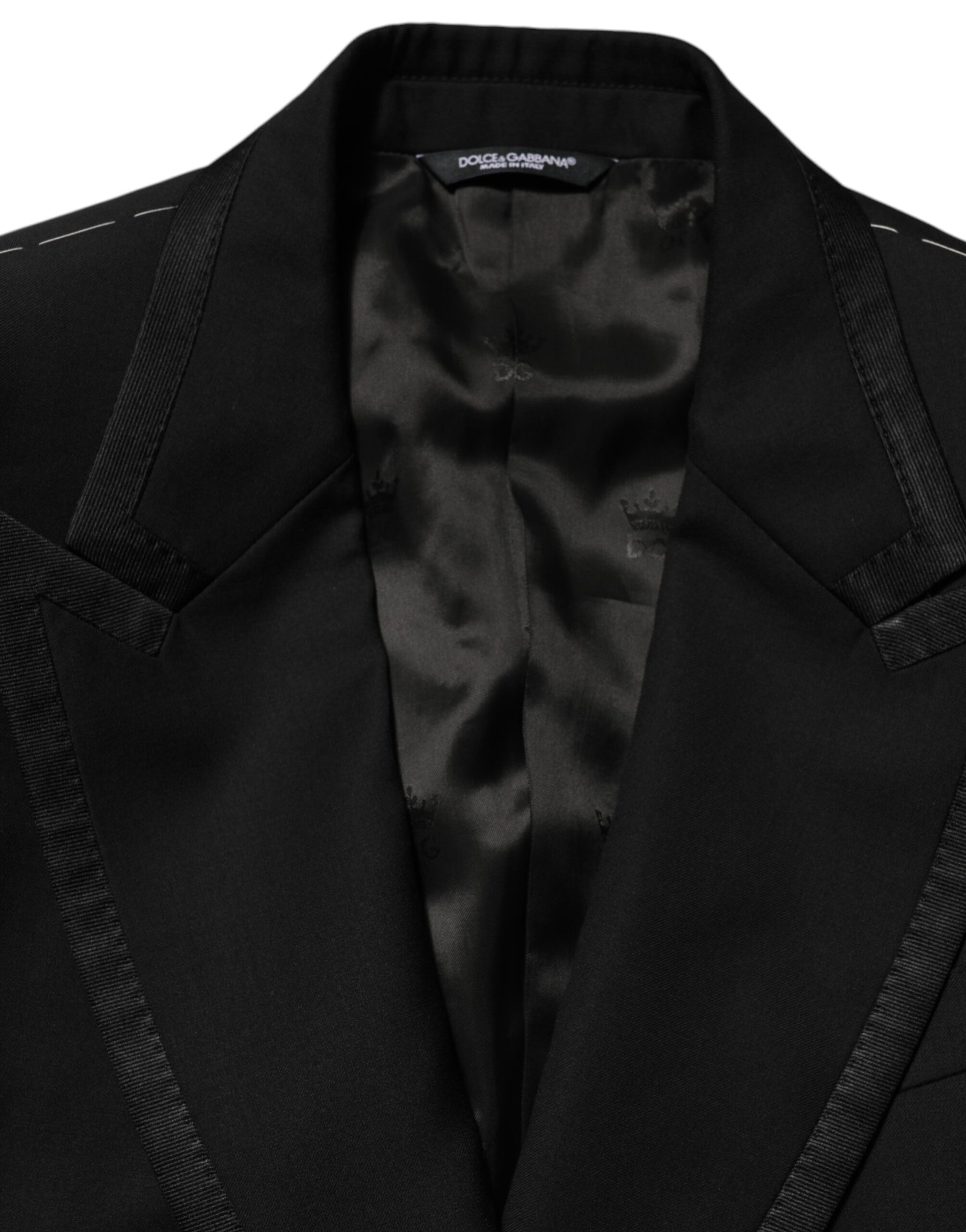 Dolce & Gabbana Black Wool 1 Button Suit Jacket Men Blazer | Regal Royce