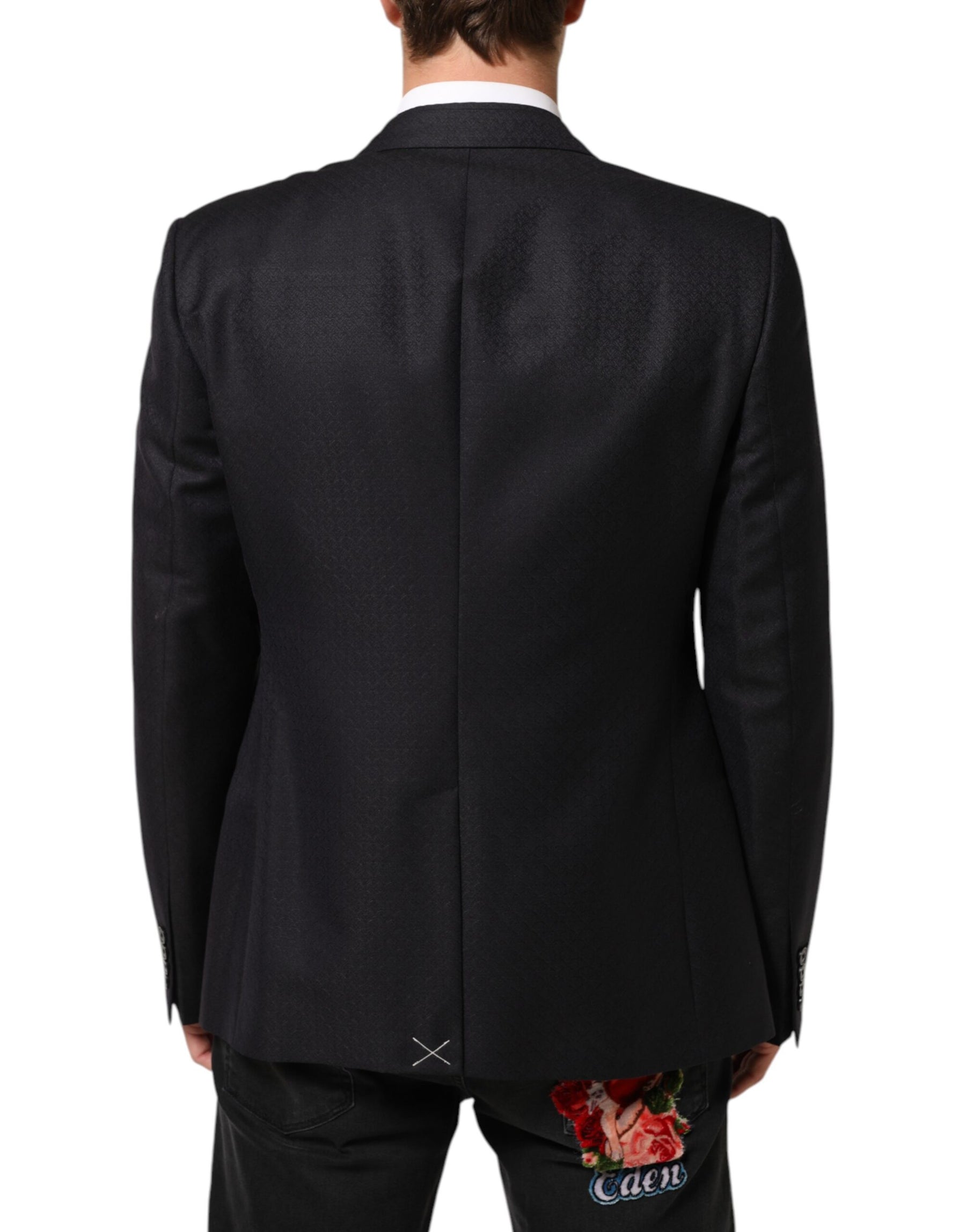 Dolce & Gabbana Black Wool 2 Buttons Suit Jacket Men Blazer | Regal Royce