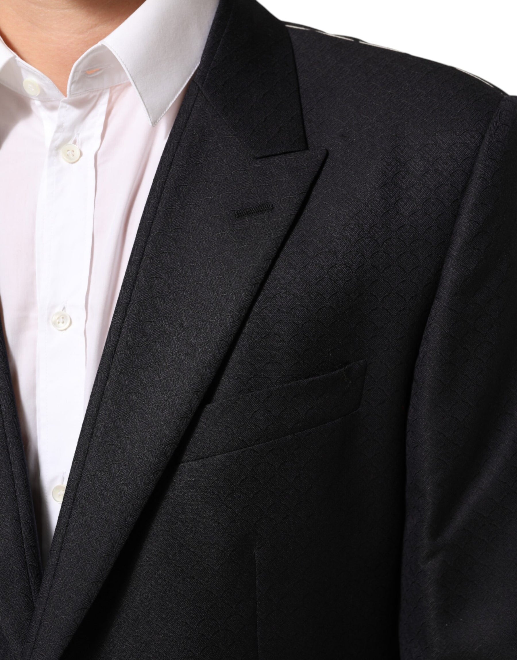 Dolce & Gabbana Black Wool 2 Buttons Suit Jacket Men Blazer | Regal Royce