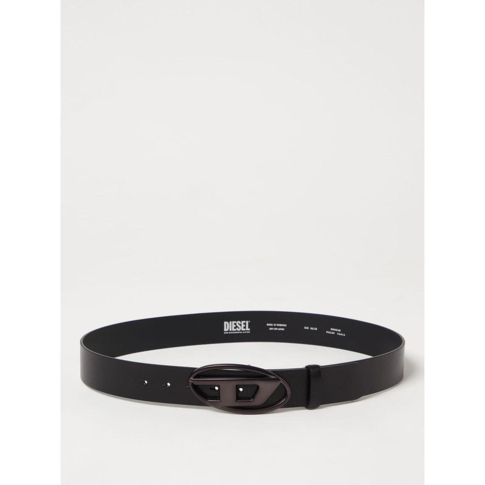 Diesel Black Leather Regular Belt | Regal Royce