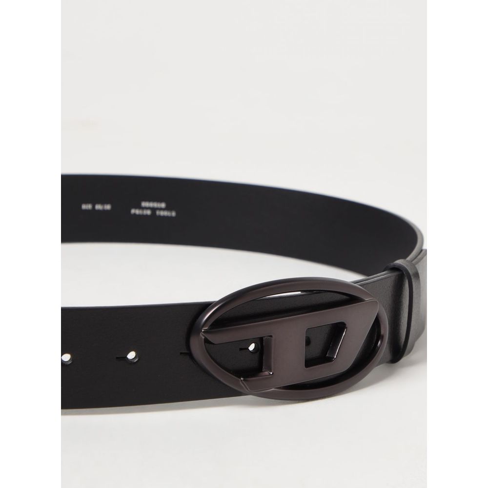 Diesel Black Leather Regular Belt | Regal Royce