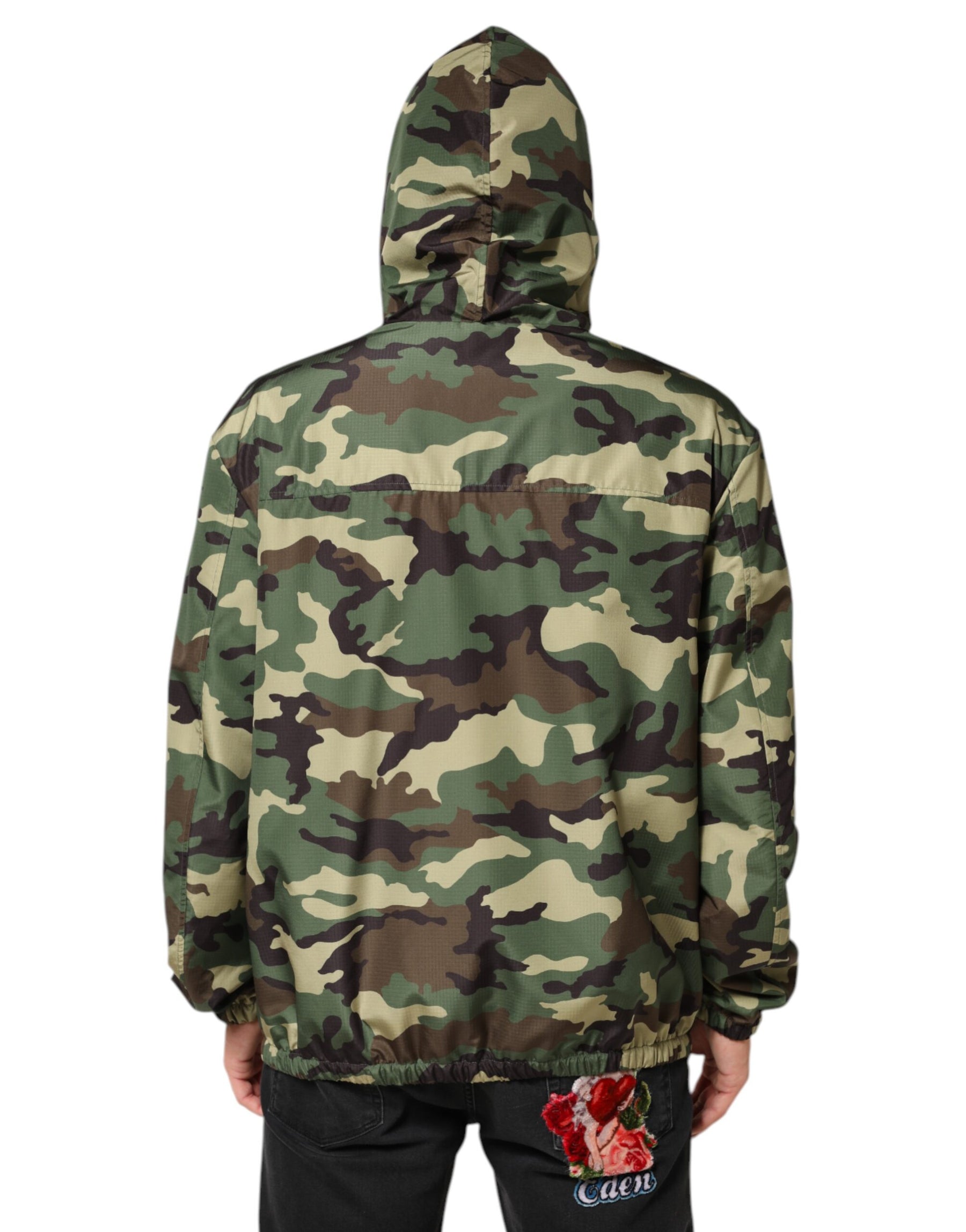 Dolce & Gabbana Green Camouflage Hooded Sweatshirt Jacket | Regal Royce