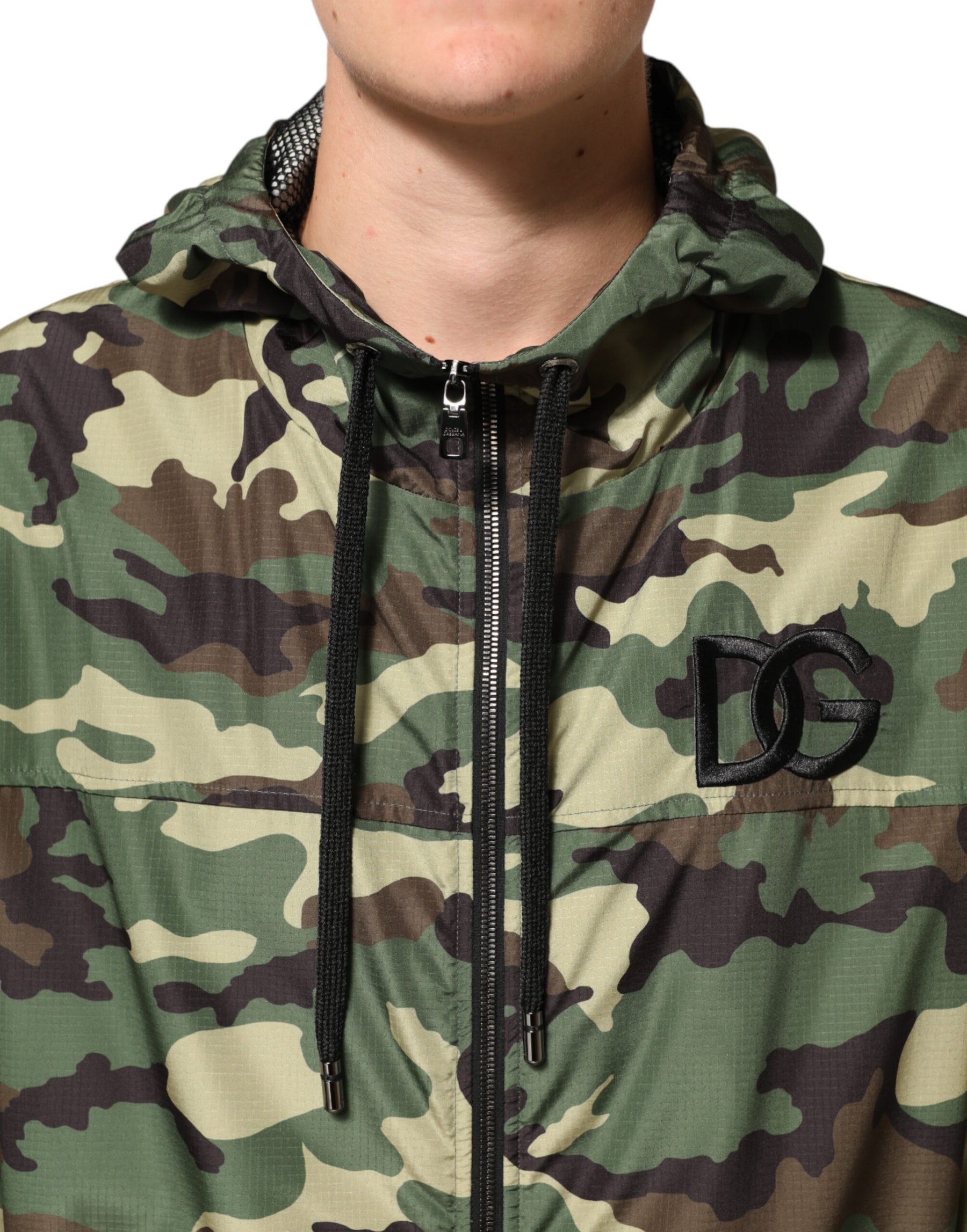 Dolce & Gabbana Green Camouflage Hooded Sweatshirt Jacket | Regal Royce