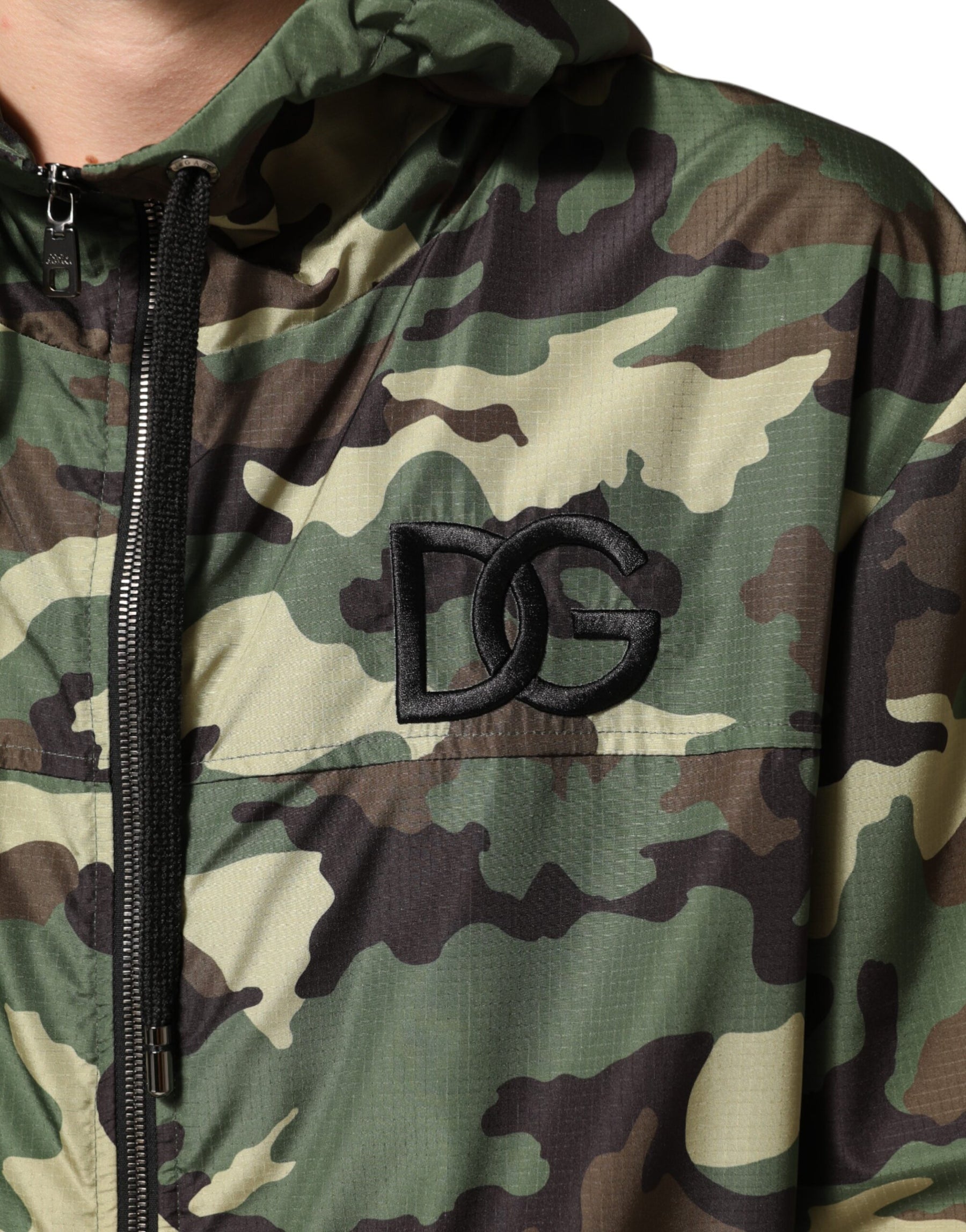 Dolce & Gabbana Green Camouflage Hooded Sweatshirt Jacket | Regal Royce