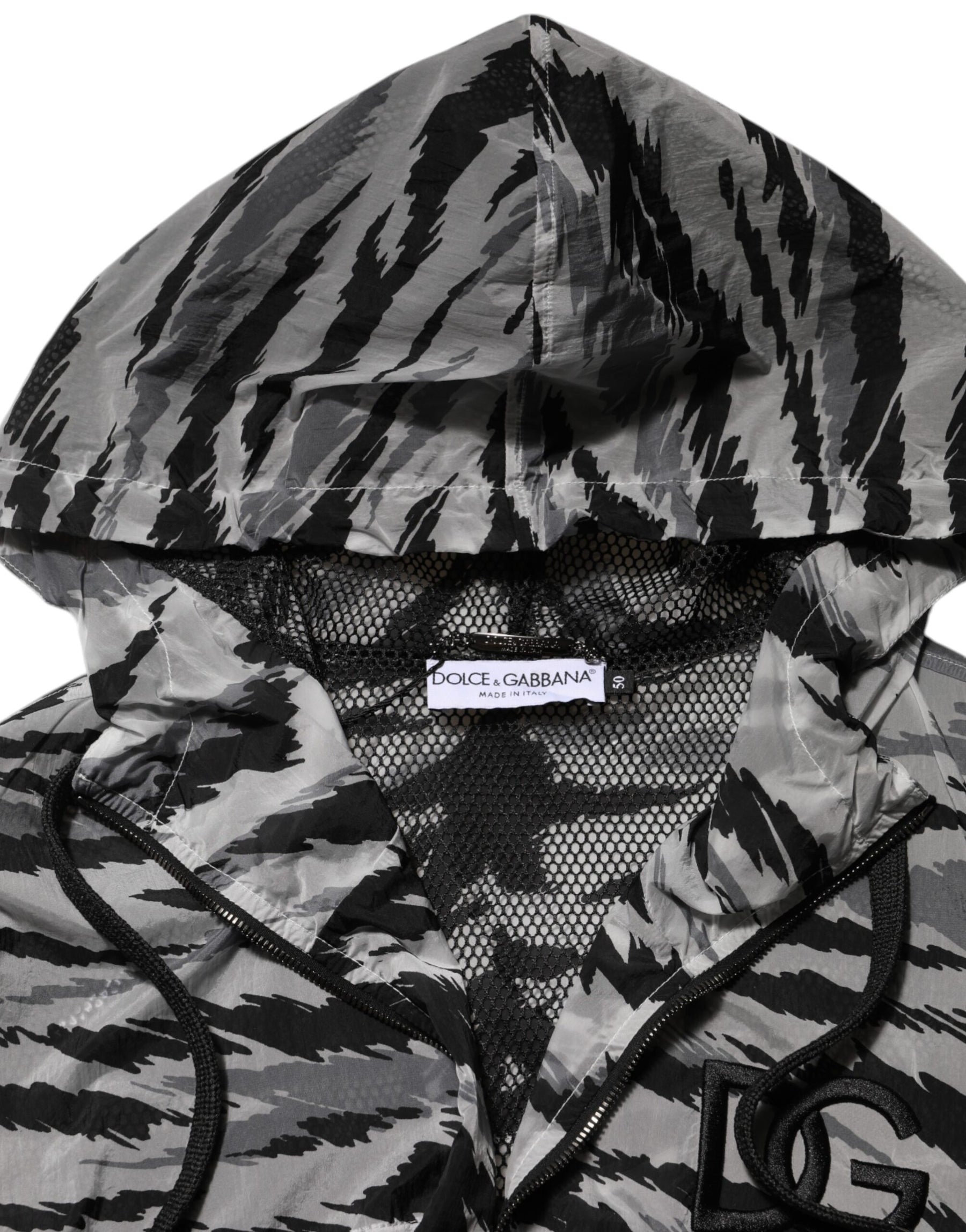 Dolce & Gabbana Gray Camouflage Hooded Sweatshirt Jacket | Regal Royce