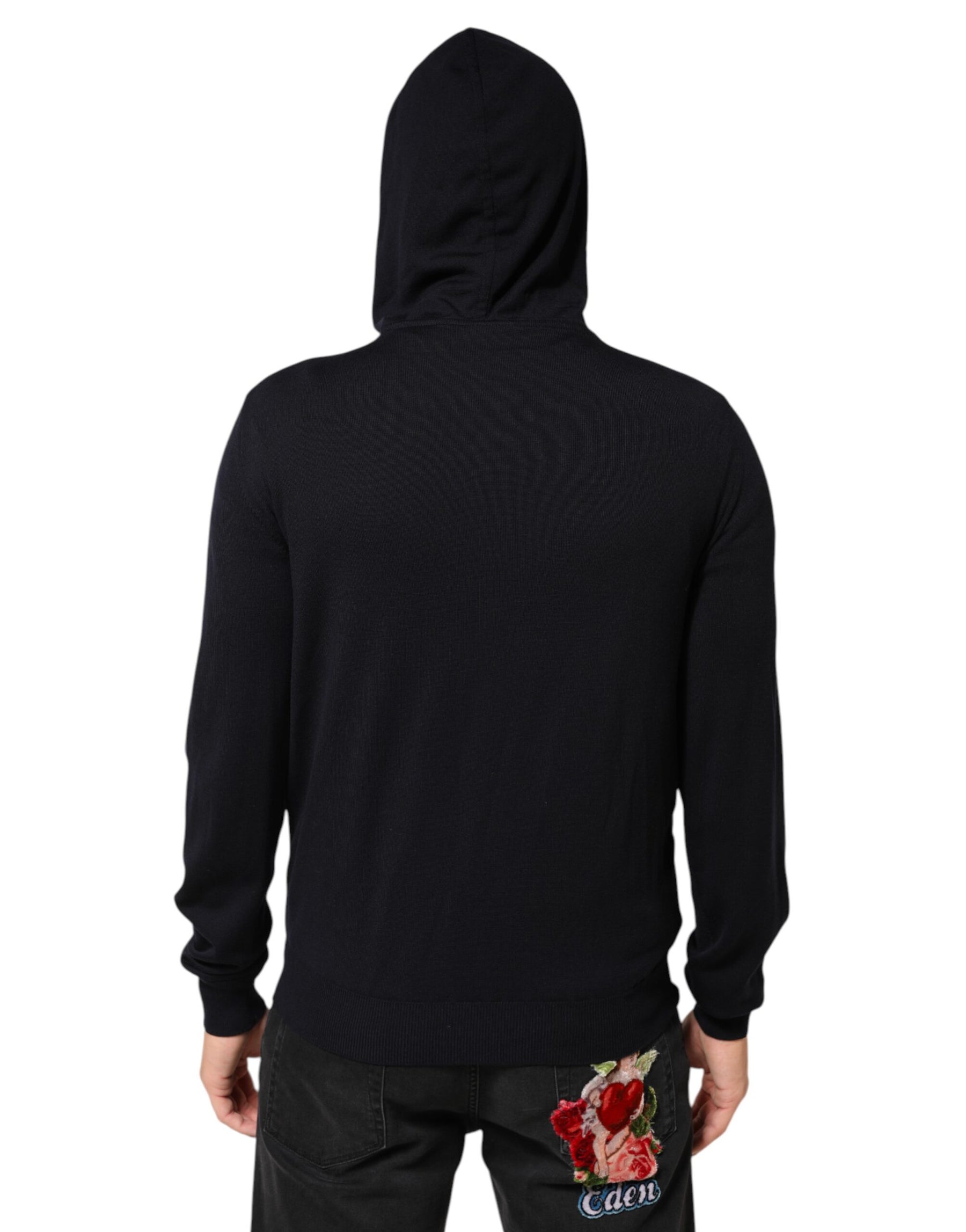 Dolce & Gabbana Black Leather Full Zip Hooded Blouson Jacket | Regal Royce