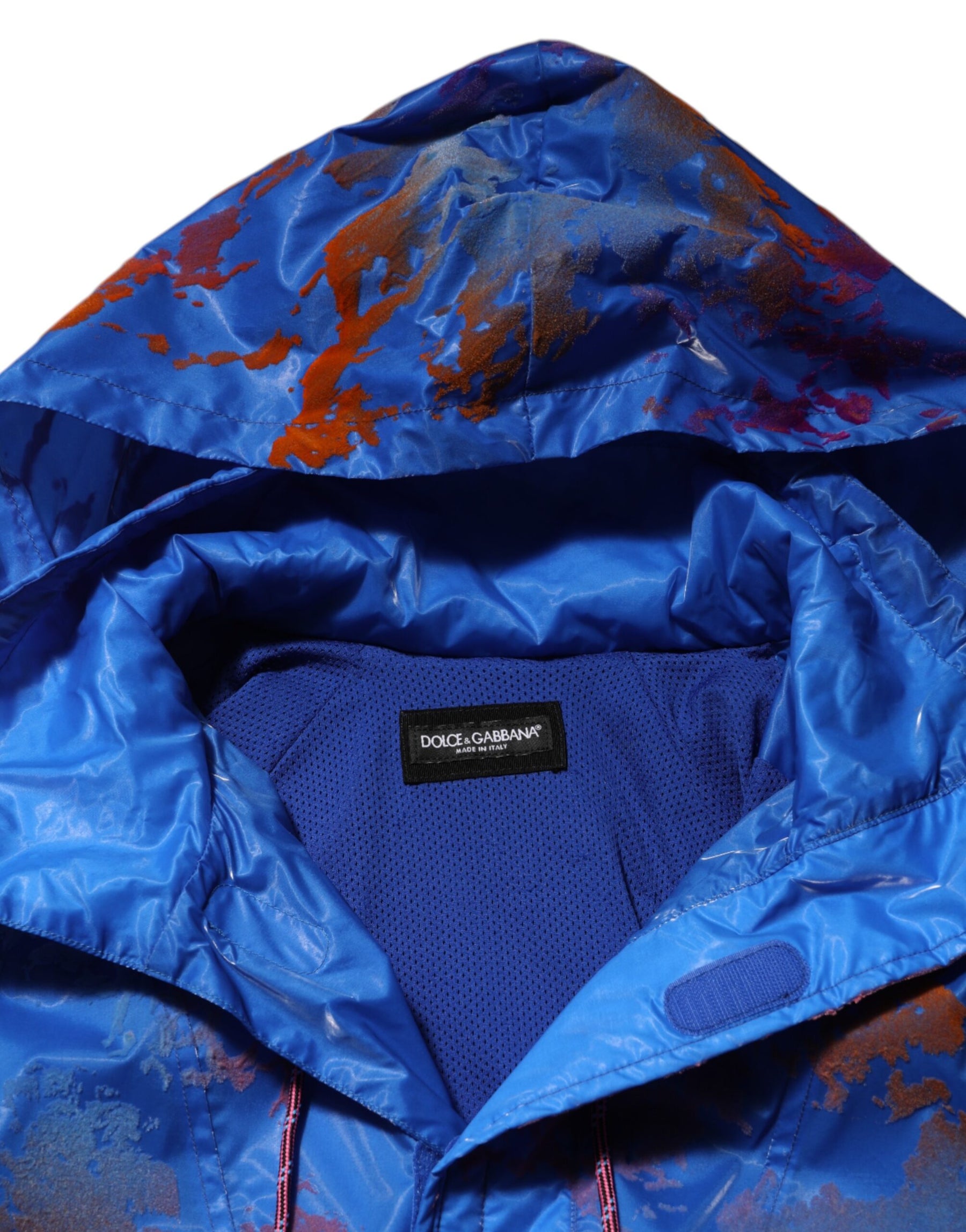 Dolce & Gabbana Blue Tie Dye Logo Hooded Sweatshirt Jacket | Regal Royce