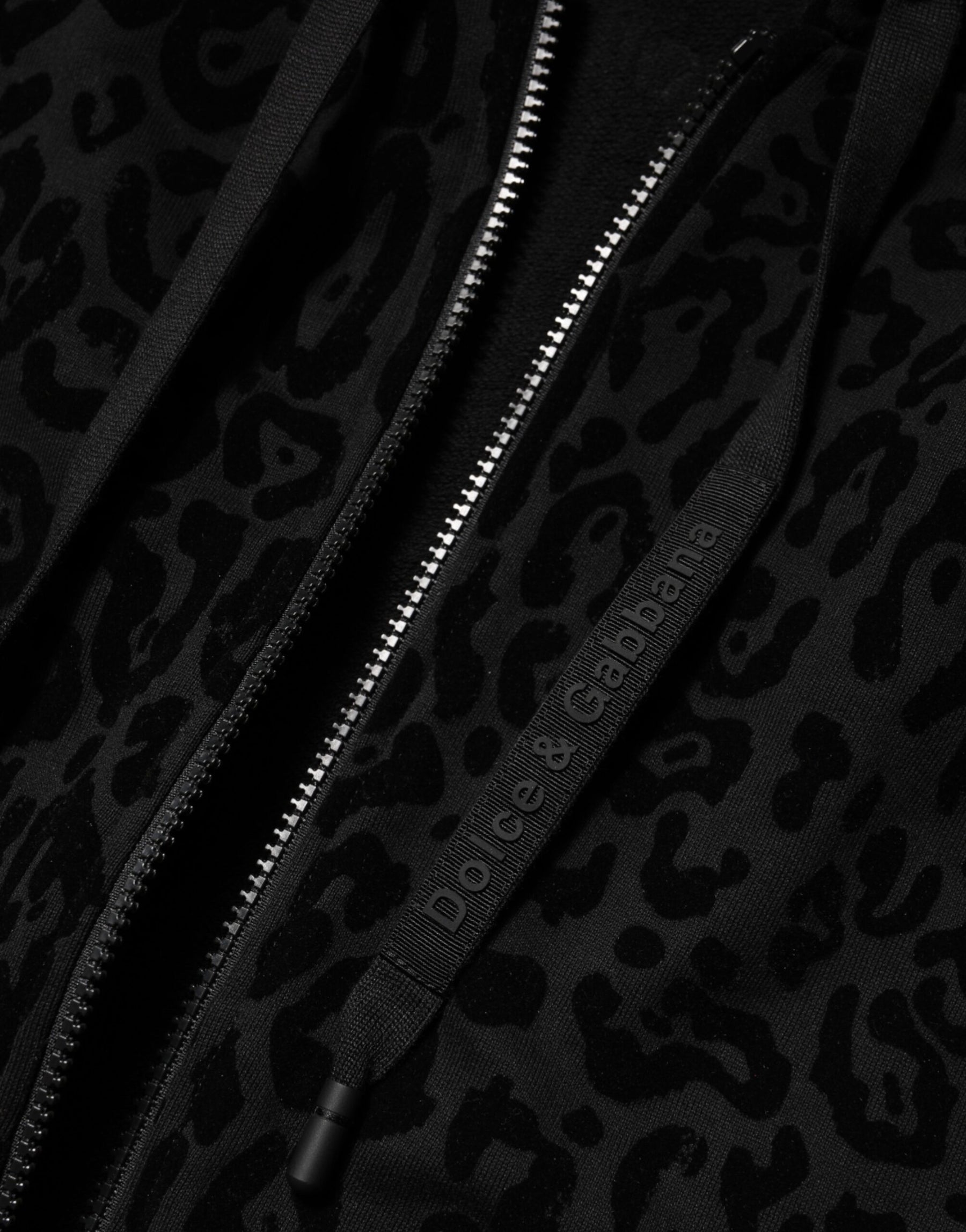 Dolce & Gabbana Black Cotton Hooded Full Zip Bomber Jacket | Regal Royce