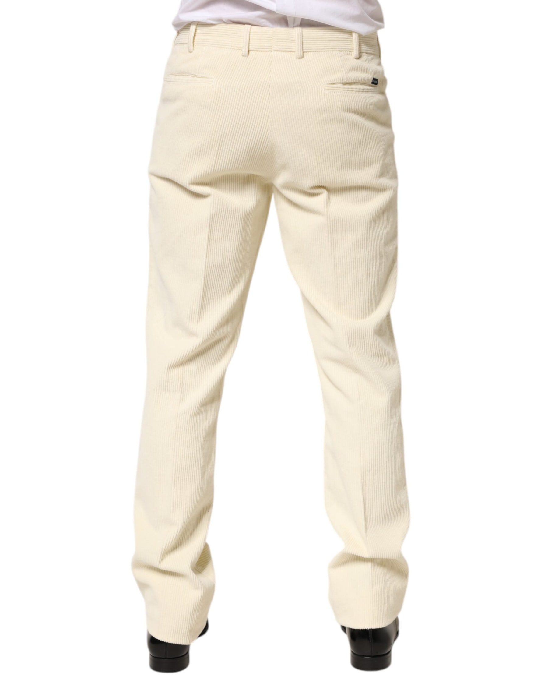 Burberry Beige Corduroy Cotton Straight Men Trouser Pants | Regal Royce