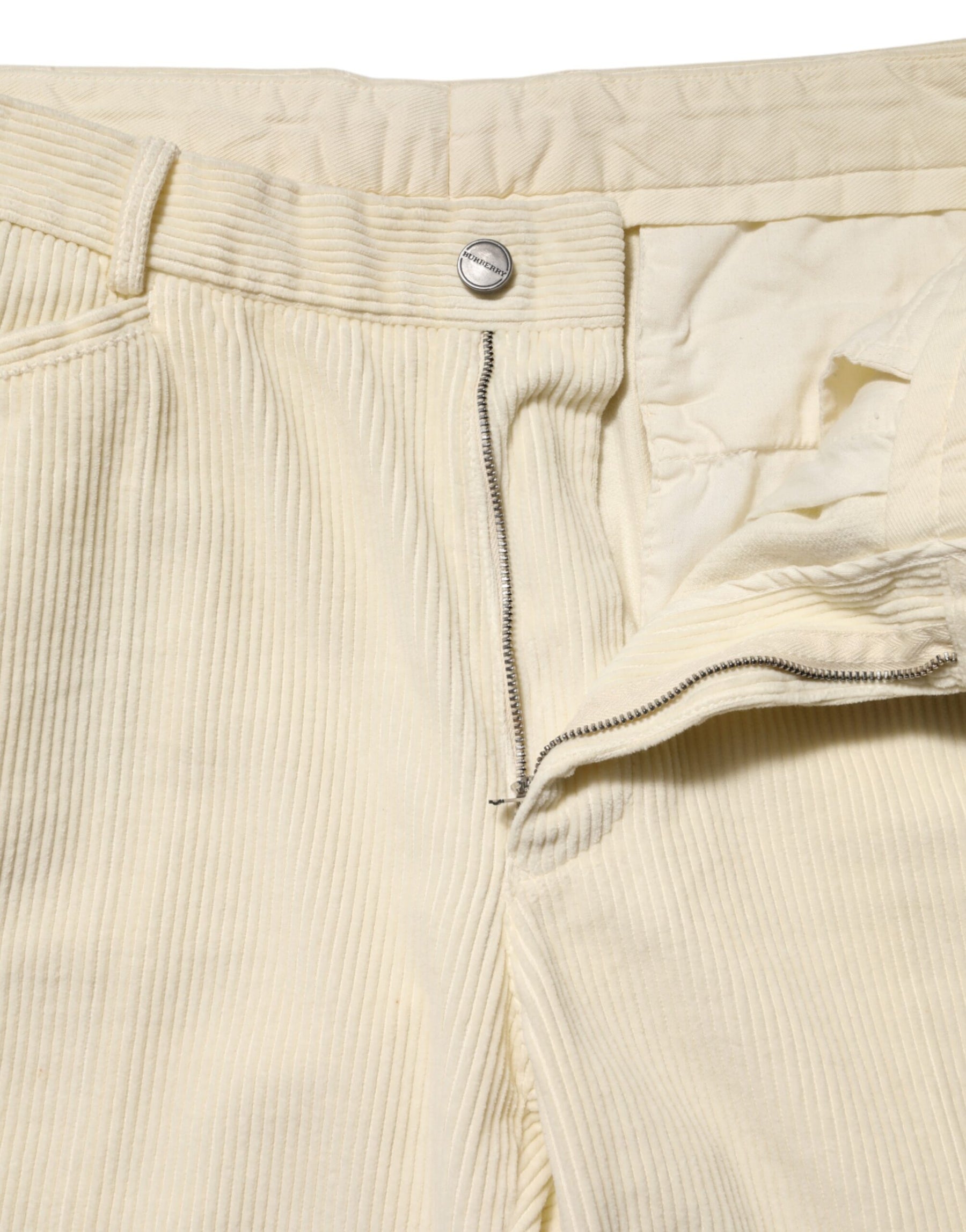 Burberry Beige Corduroy Cotton Straight Men Trouser Pants | Regal Royce