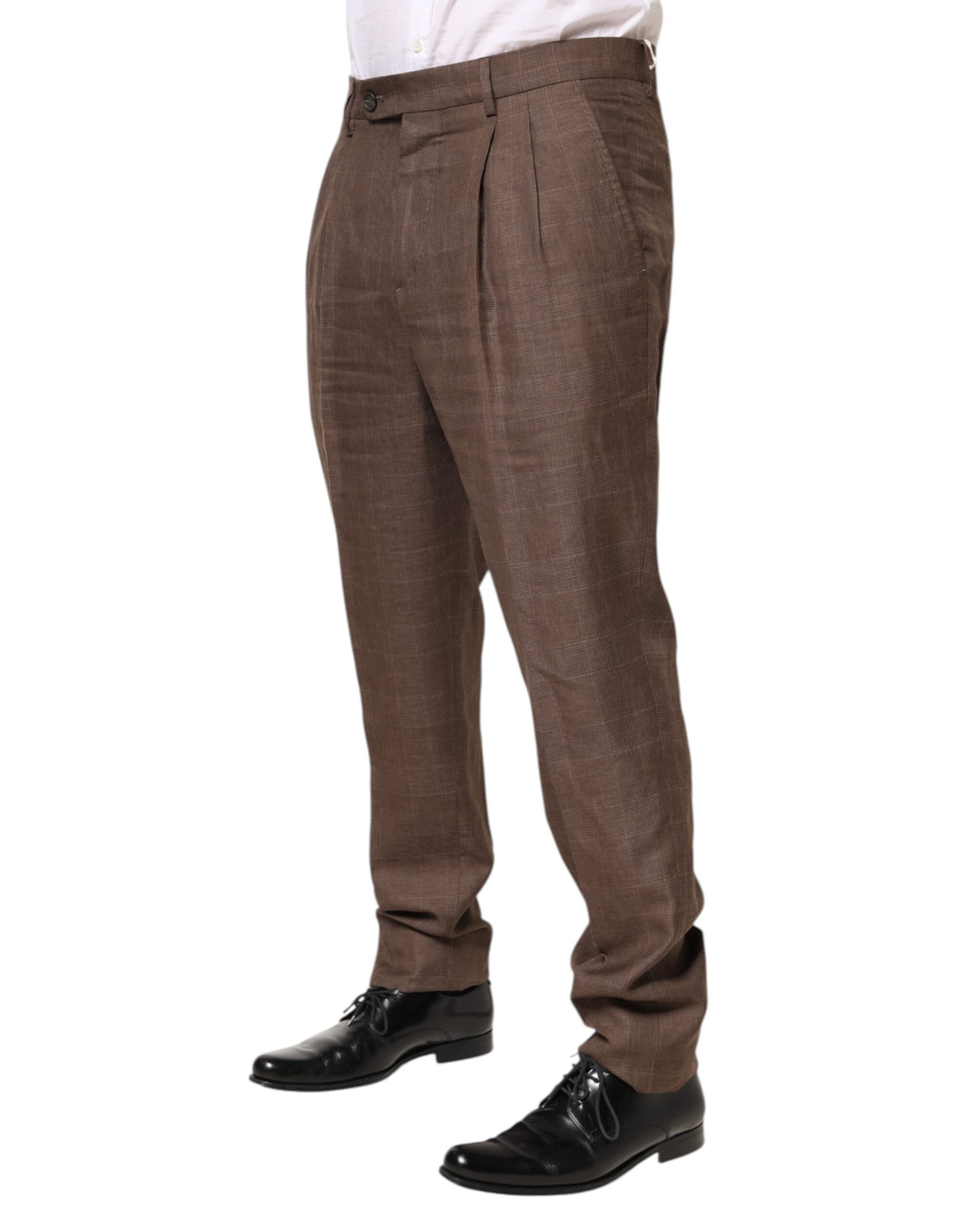 Brunello Cucinelli Brown Wool Mid Waist Dress Trouser Pants | Regal Royce