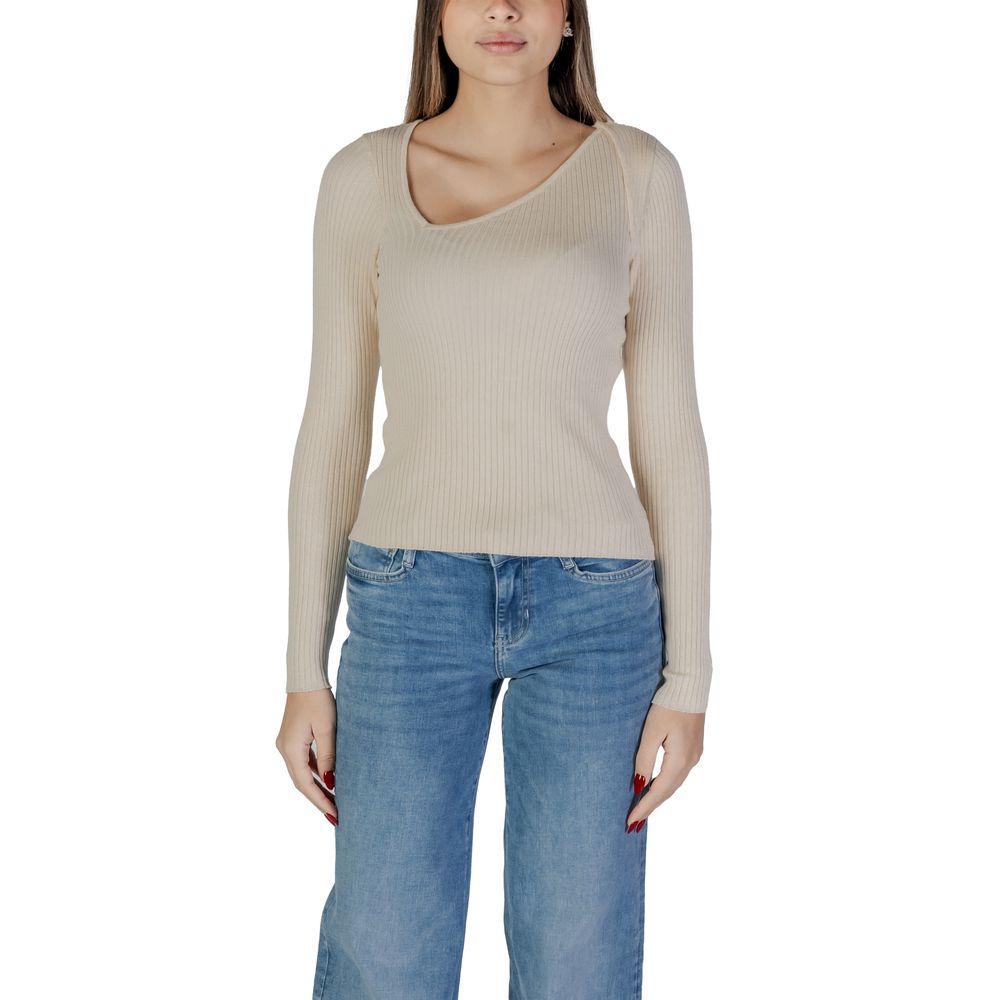 Vila Clothes Beige Viscose Sweatshirt | Regal Royce