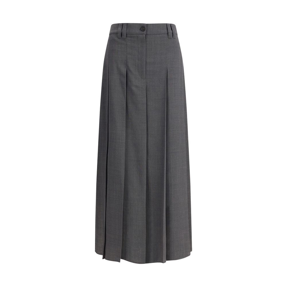 Brunello Cucinelli Gray Polyester Long Skirt | Regal Royce