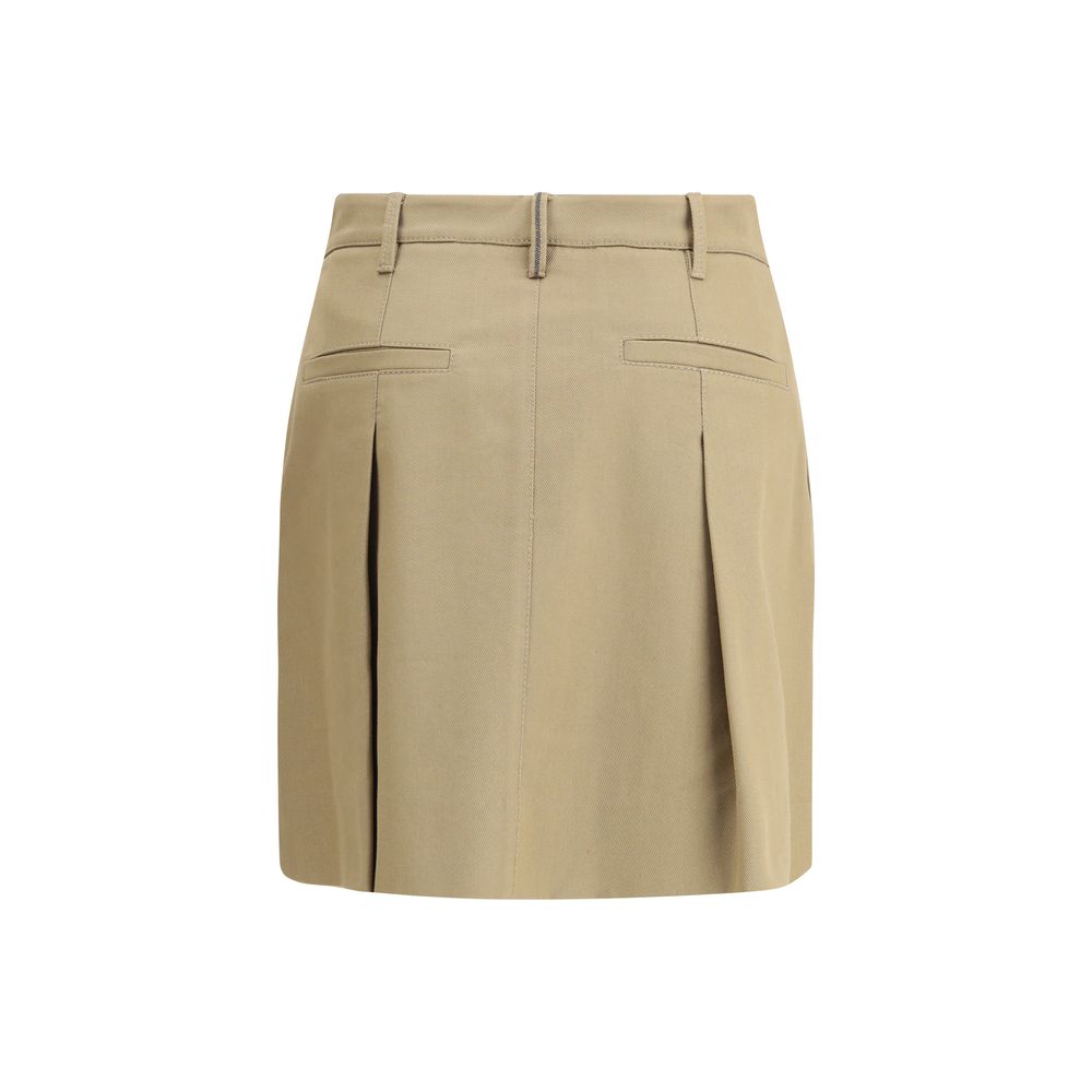 Brunello Cucinelli Beige Cotton Mini Skirt | Regal Royce