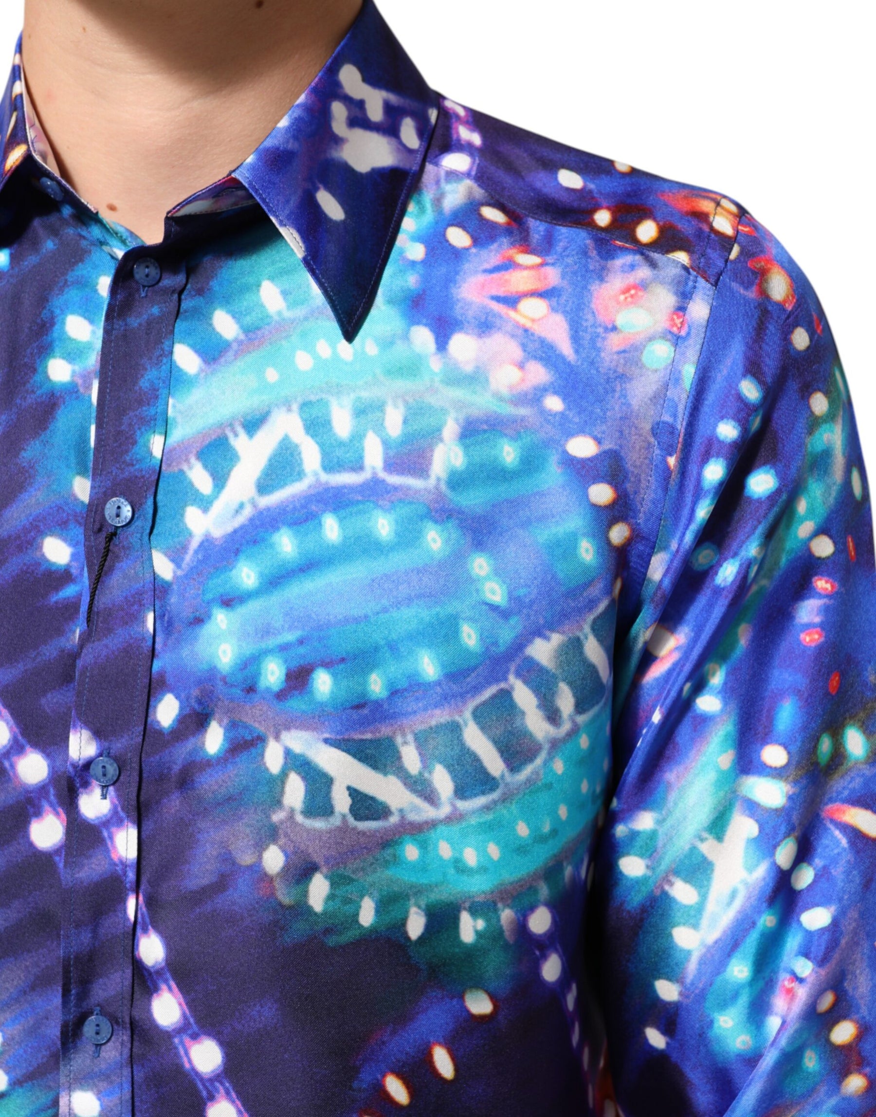 Dolce & Gabbana Multicolor Luminarie MARTINI Slim Men Shirt | Regal Royce