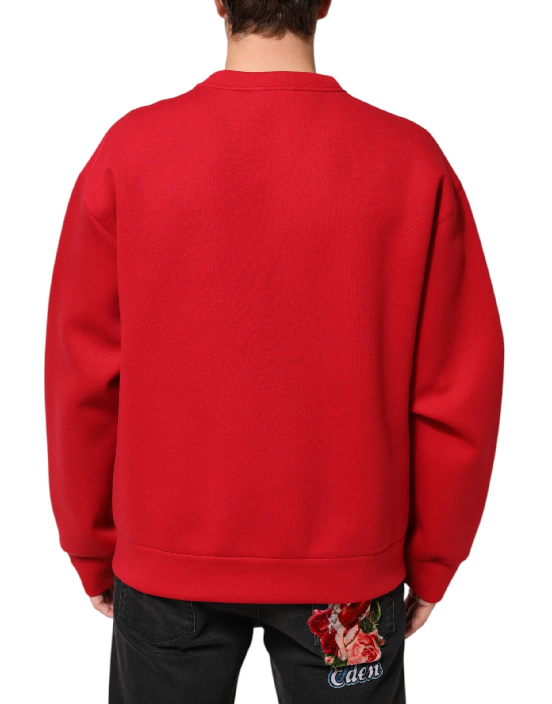 Dolce & Gabbana Red DG Logo Crew Neck Men Sweatshirt Sweater | Regal Royce