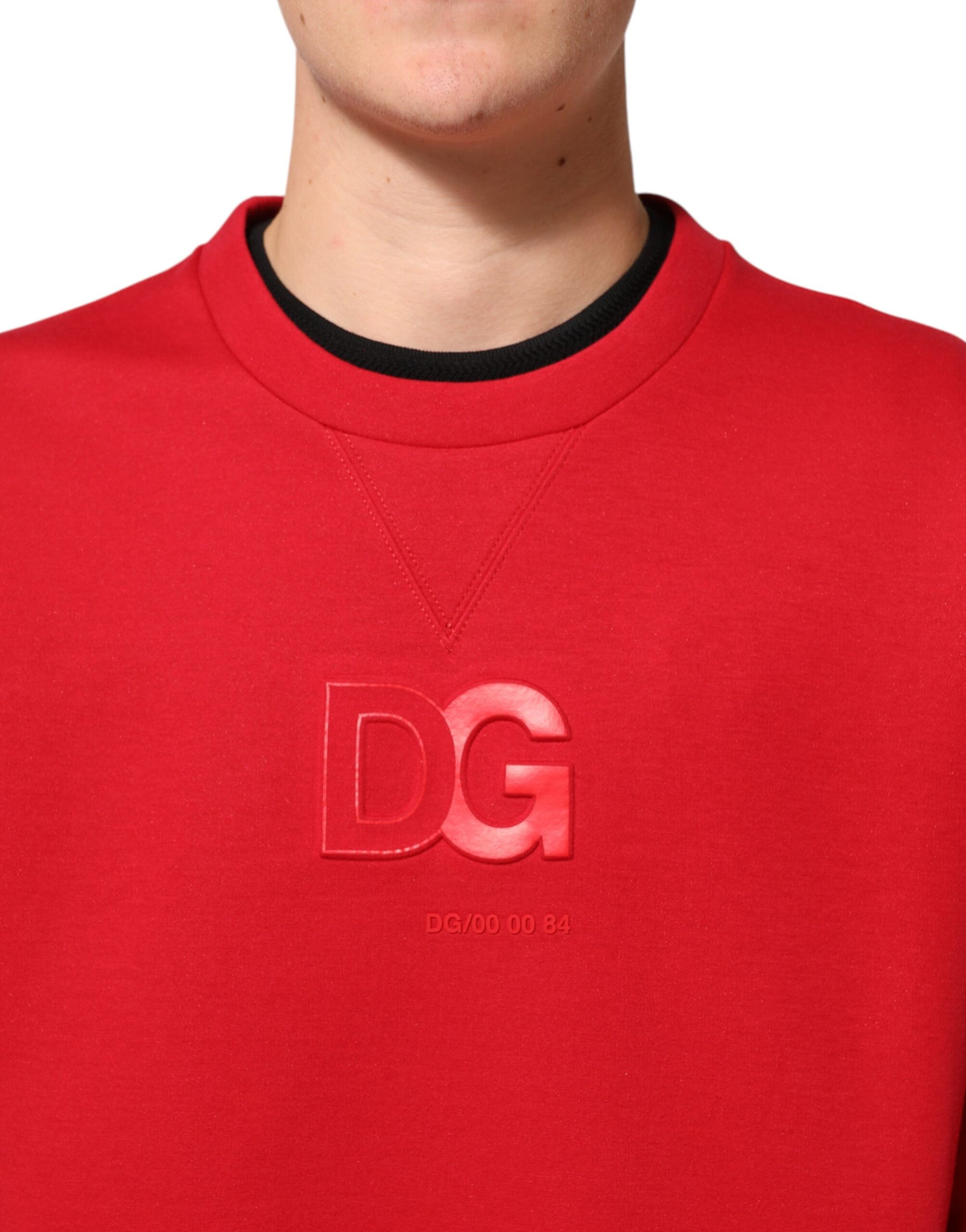 Dolce & Gabbana Red DG Logo Crew Neck Men Sweatshirt Sweater | Regal Royce