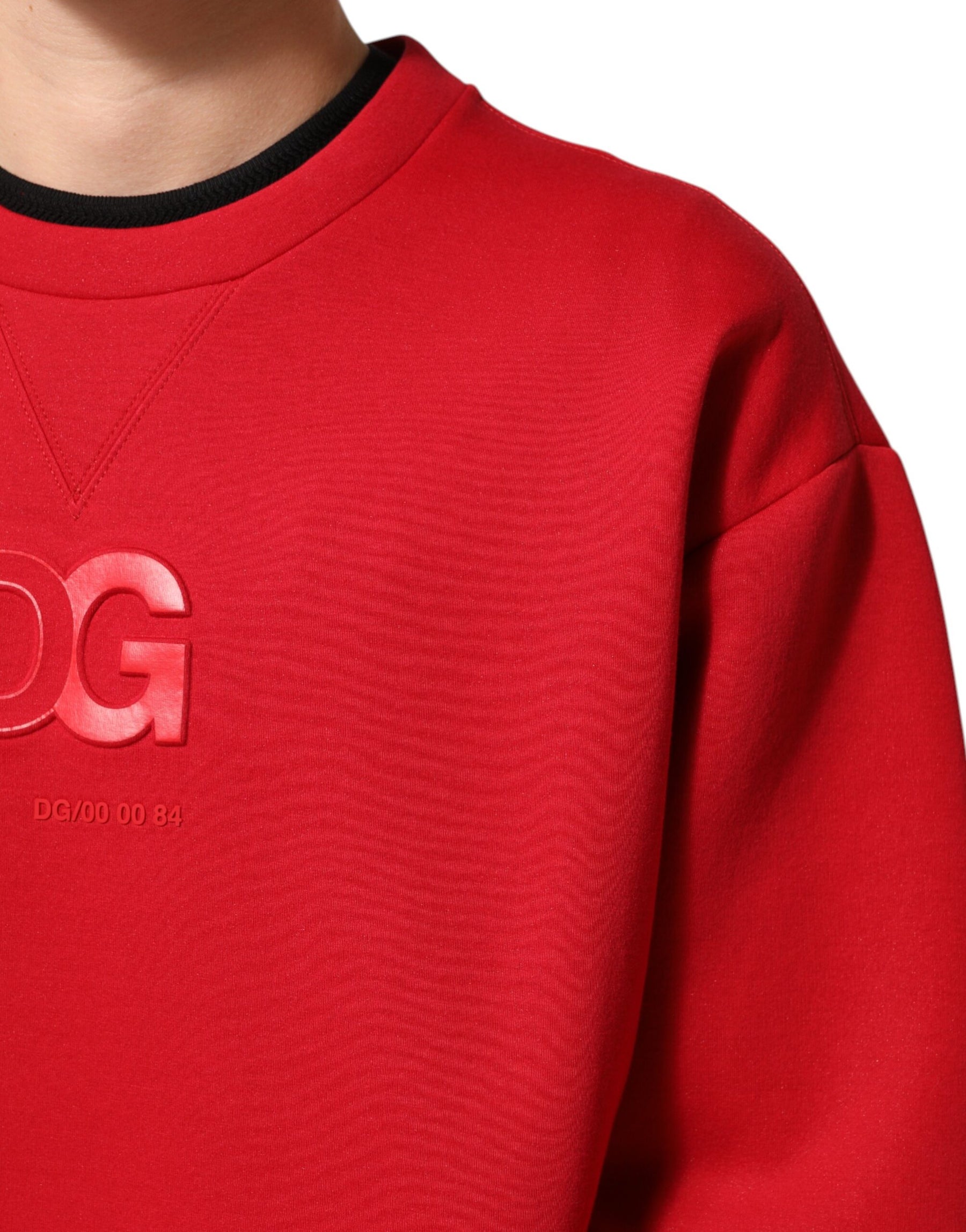 Dolce & Gabbana Red DG Logo Crew Neck Men Sweatshirt Sweater | Regal Royce
