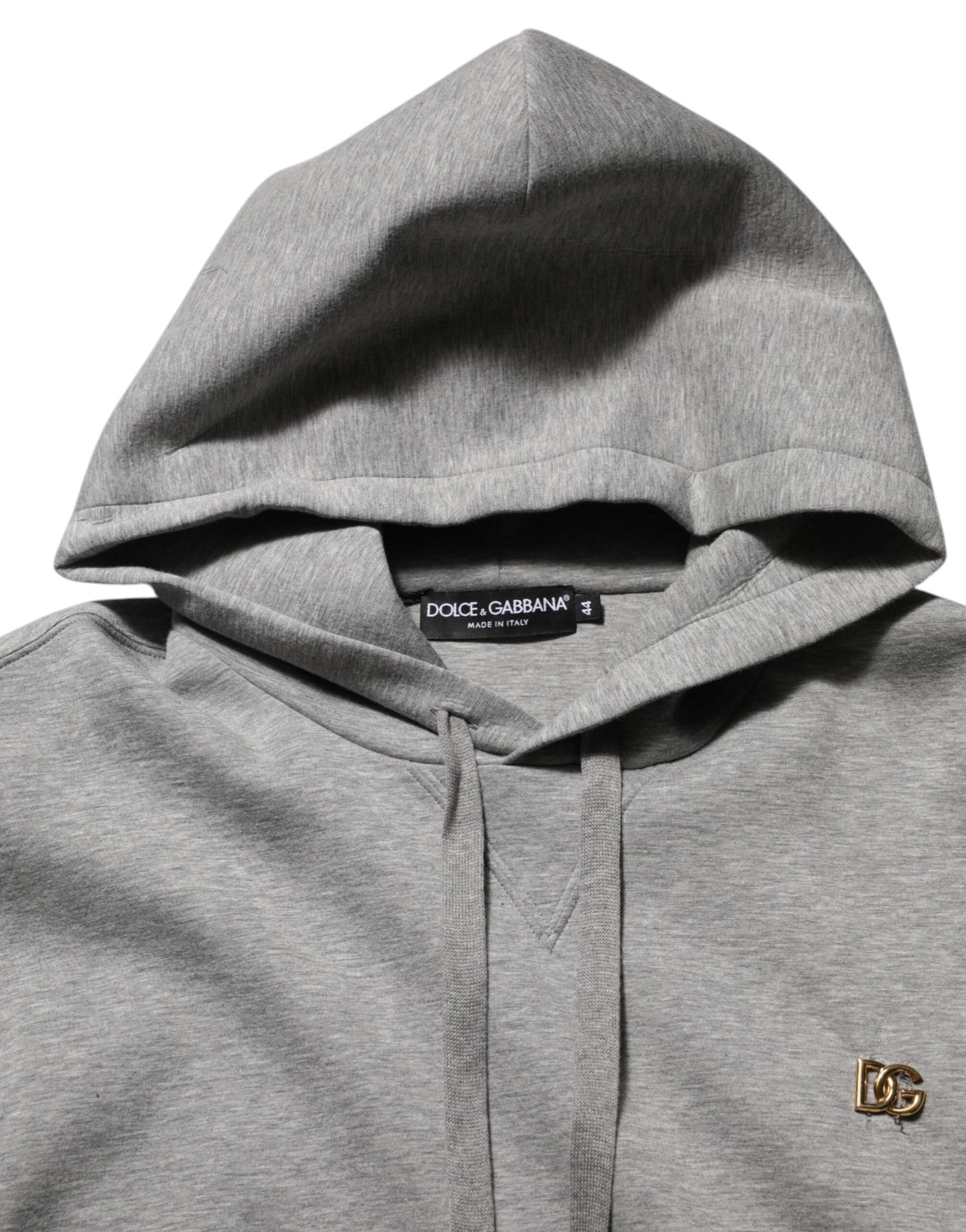 Dolce & Gabbana Gray Logo Cotton Hooded Sweatshirt Sweater