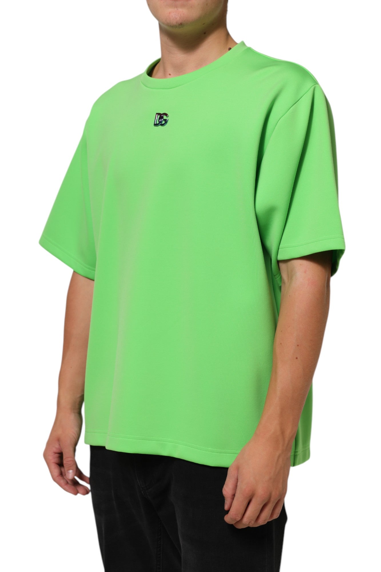 Dolce & Gabbana Green Logo Crew Neck Short Sleeves T-shirt | Regal Royce