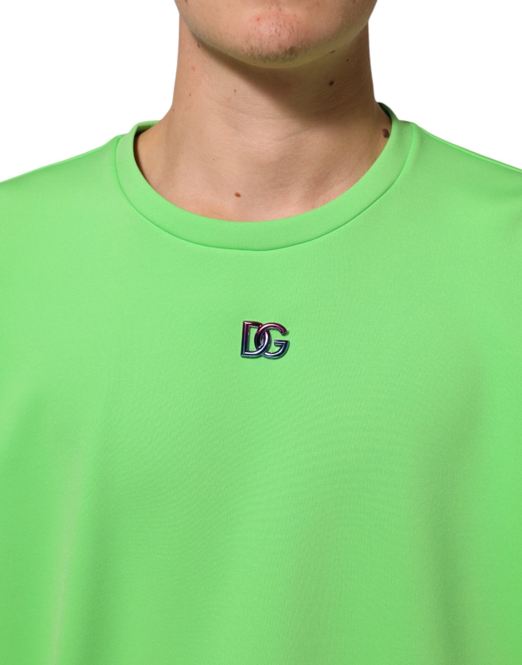 Dolce & Gabbana Green Logo Crew Neck Short Sleeves T-shirt | Regal Royce