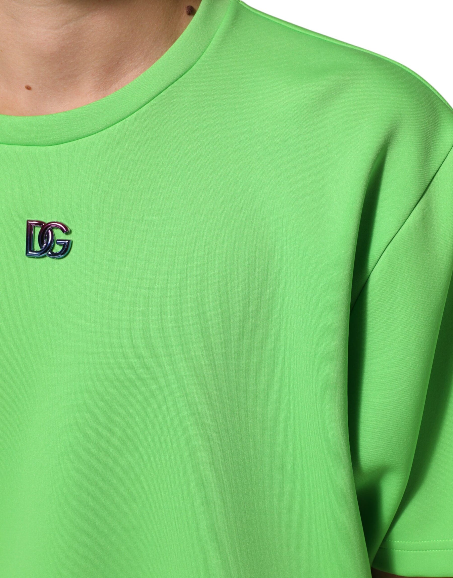Dolce & Gabbana Green Logo Crew Neck Short Sleeves T-shirt | Regal Royce
