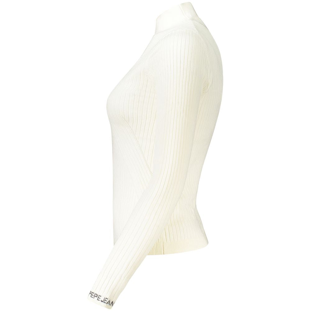 Pepe Jeans White Cotton Women Sweater | Regal Royce