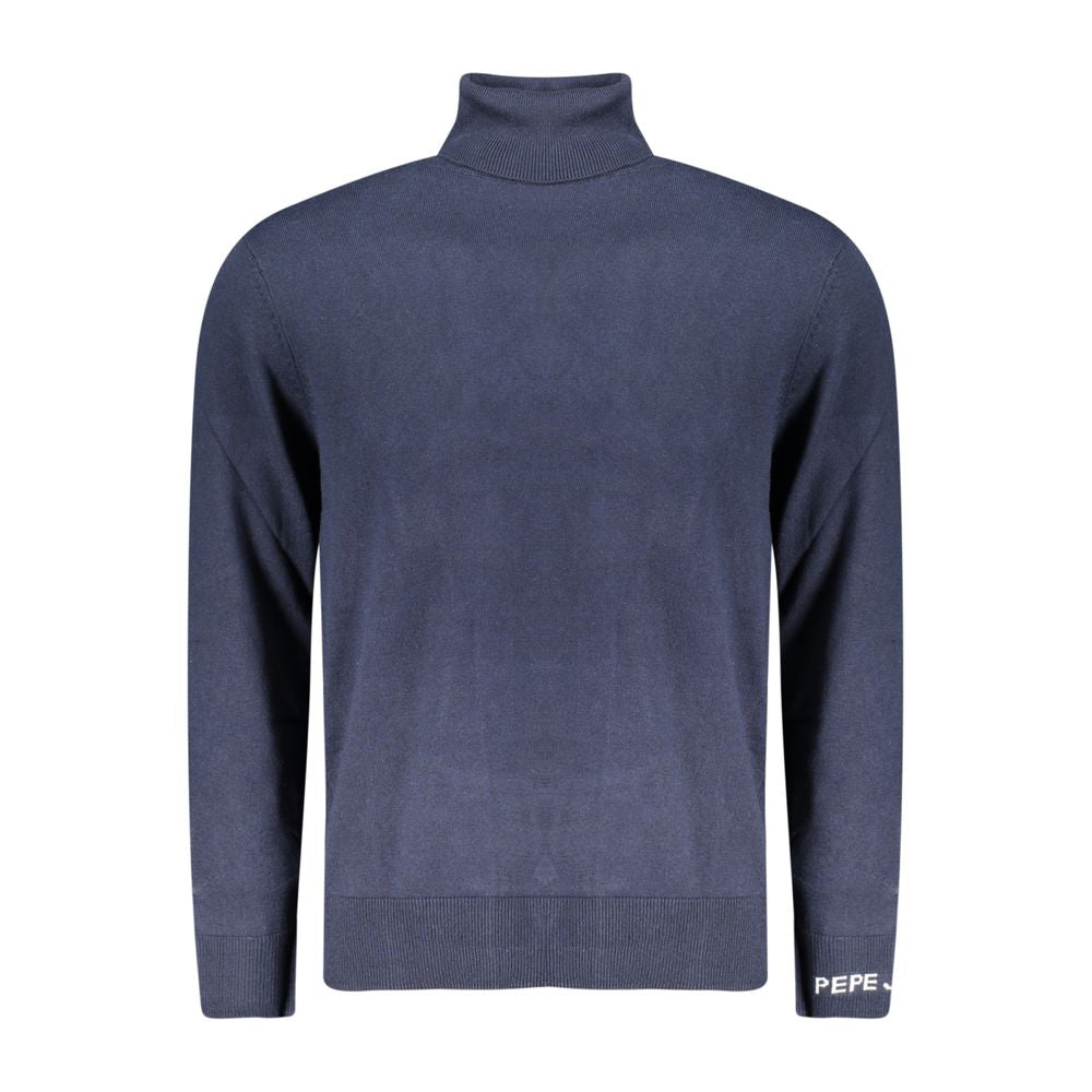 Pepe Jeans Blue Cotton Men Sweater Turtleneck | Regal Royce