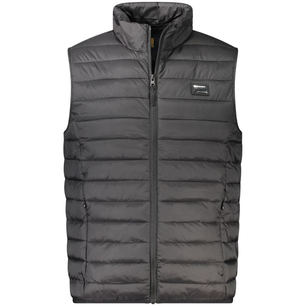 Cavalli Class Nero Polyester Men Jacket | Regal Royce