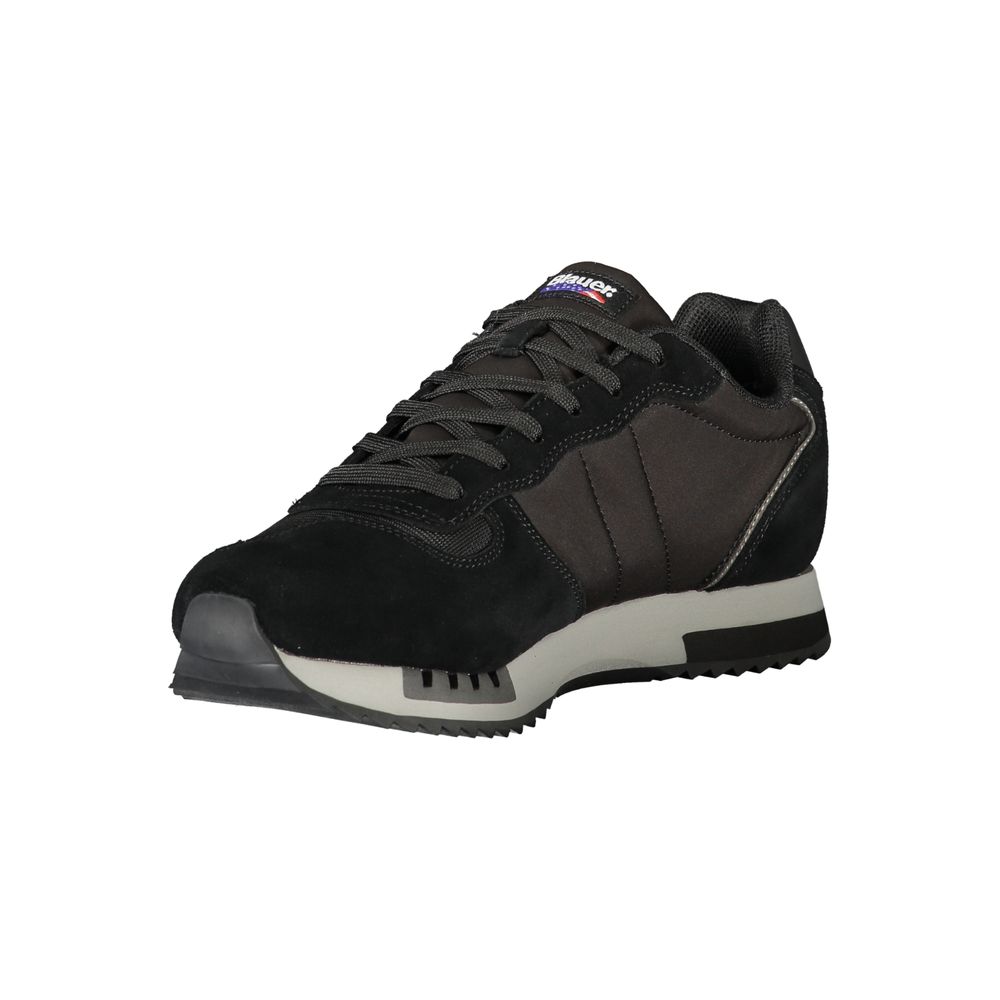 Blauer Black Polyurethane Men Sneaker | Regal Royce