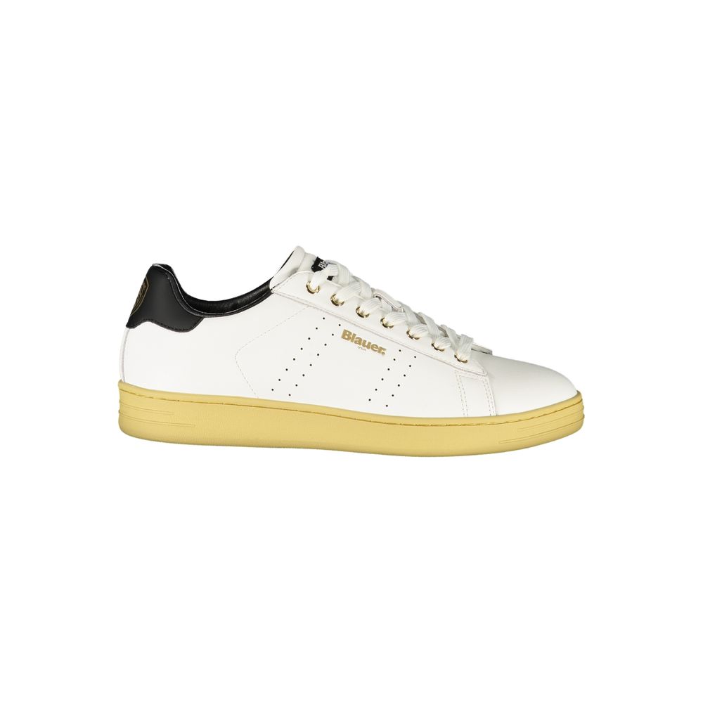 Blauer White Polyurethane Men Sneaker | Regal Royce