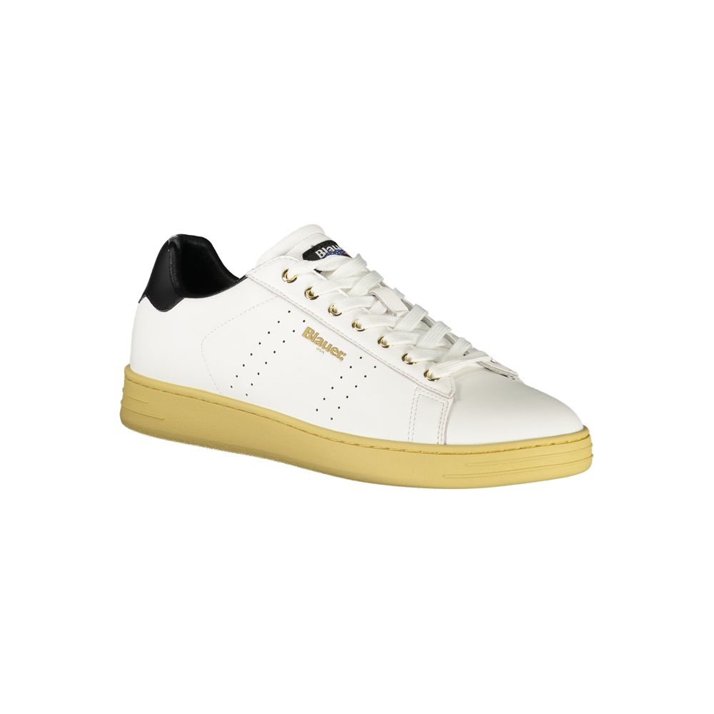 Blauer White Polyurethane Men Sneaker | Regal Royce