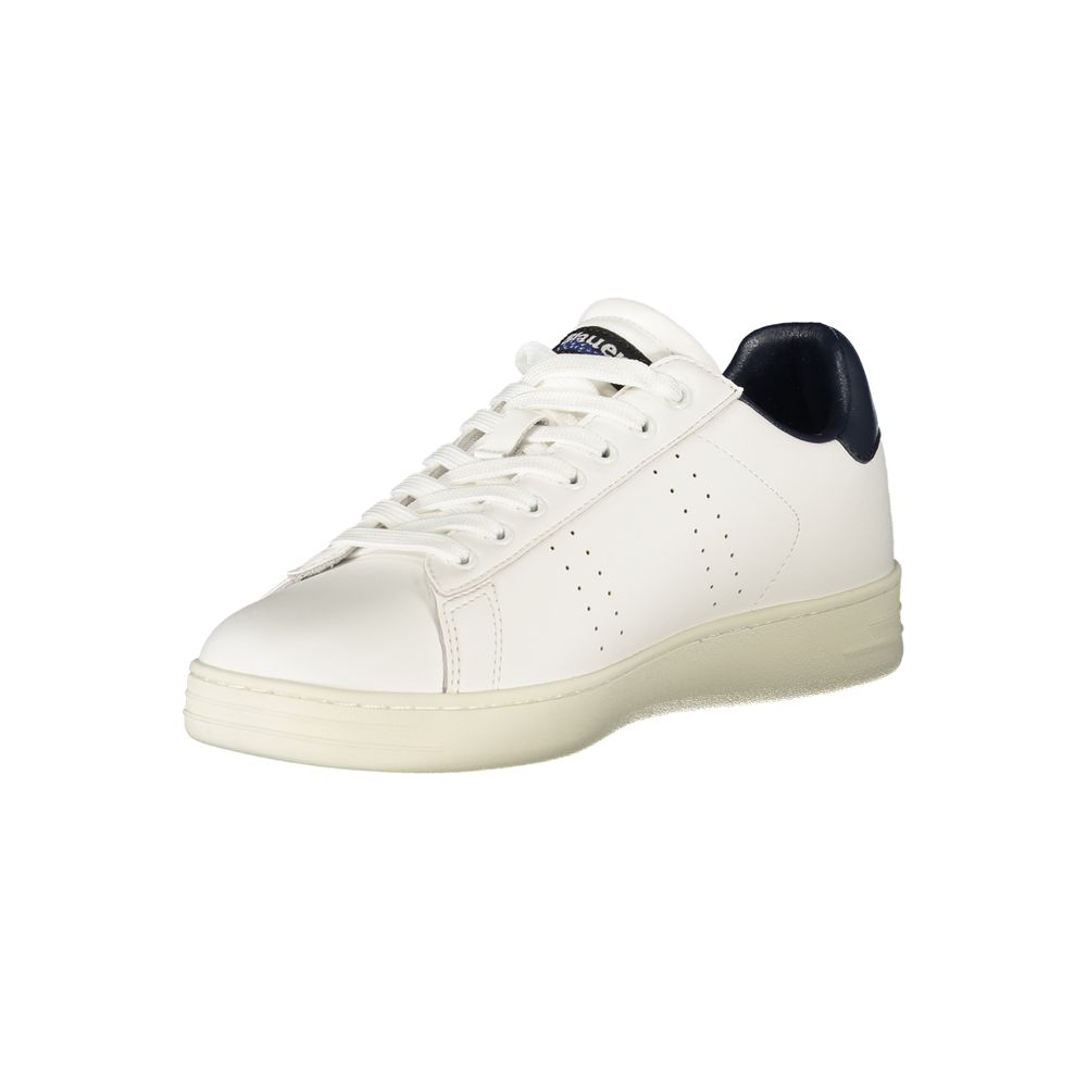 Blauer White Polyurethane Men's Sneaker | Regal Royce