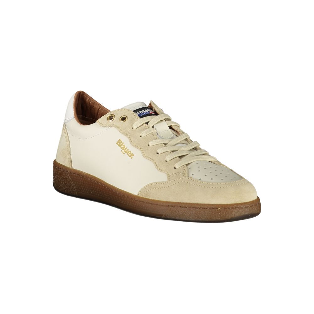 Blauer White Leather Men Sneaker | Regal Royce