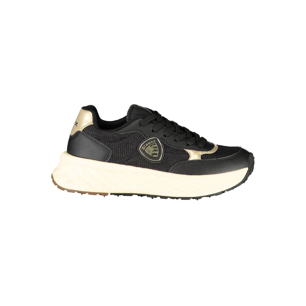 Blauer Black Leather Women Sneaker | Regal Royce