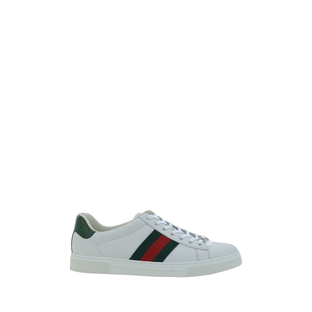 Gucci White Calf Leather Bos Taurus Low Top Sneakers | Regal Royce