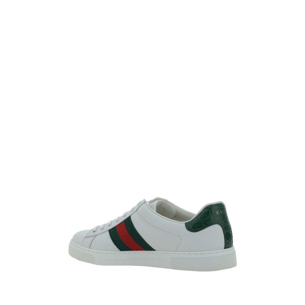Gucci White Calf Leather Bos Taurus Low Top Sneakers | Regal Royce