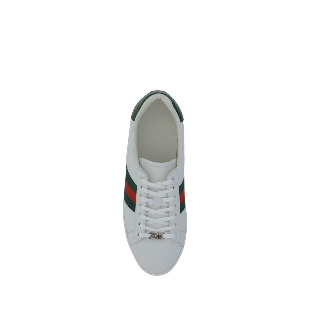 Gucci White Calf Leather Bos Taurus Low Top Sneakers | Regal Royce