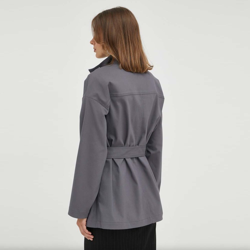 Patrizia Pepe Gray Cotton Jackets & Coat