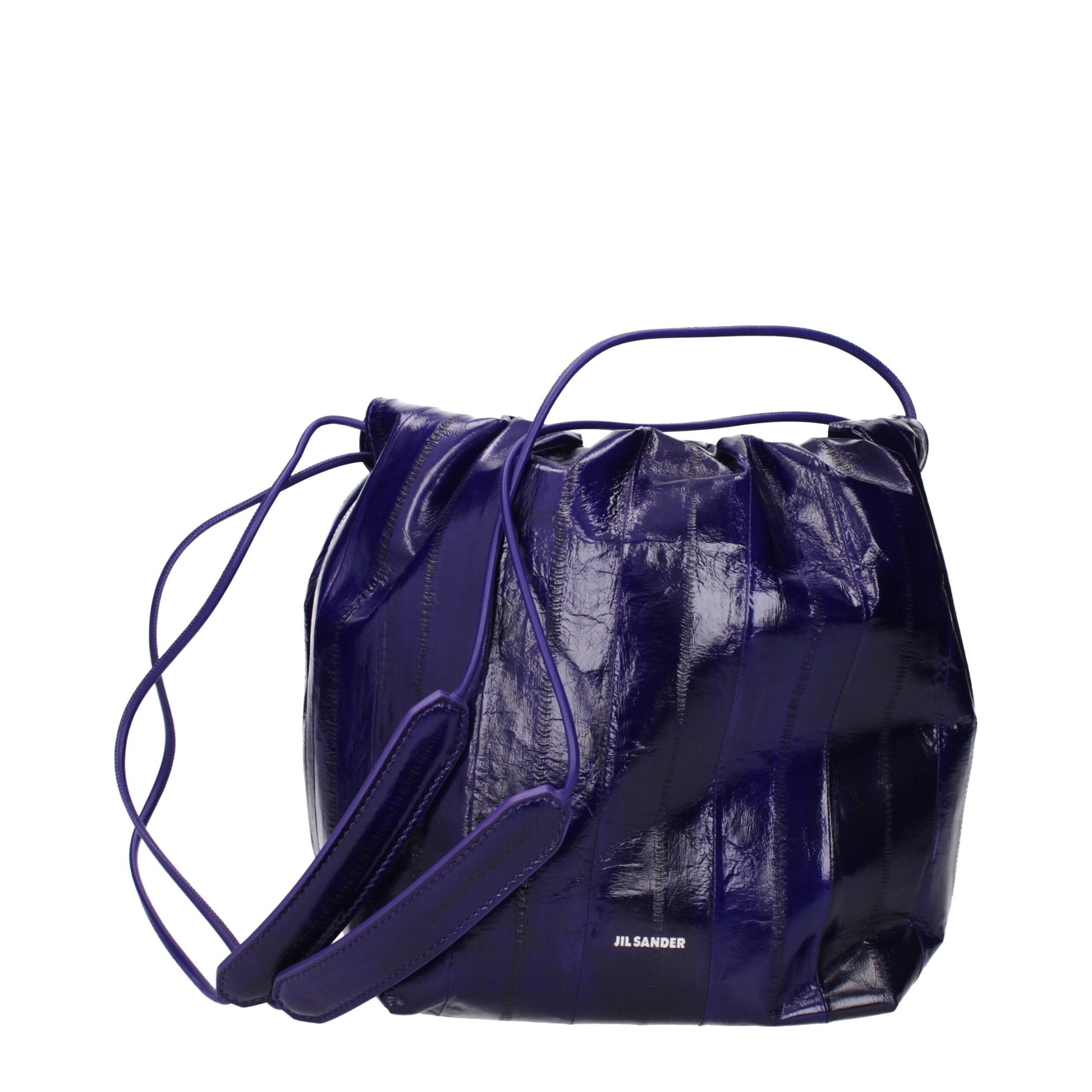 Jil Sander Purple Leather Shoulder Bag