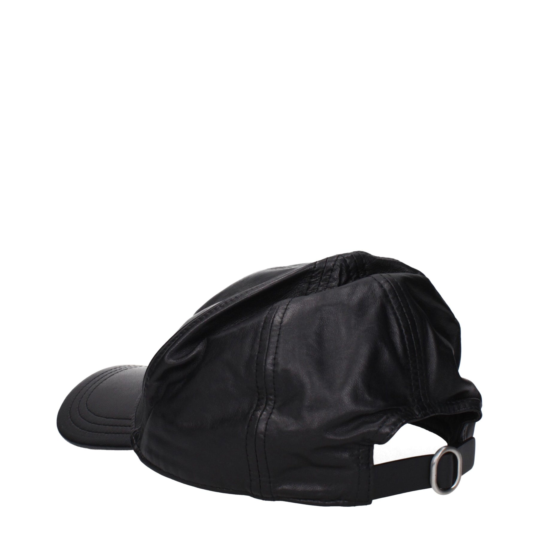 Jil Sander Black Leather Cap (Baseball Hat) | Regal Royce