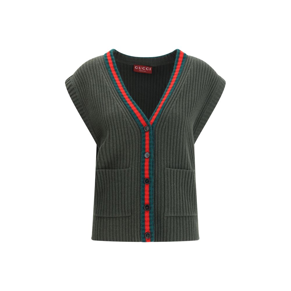 Gucci Bicolor Wool Sleeveles Sweater | Regal Royce